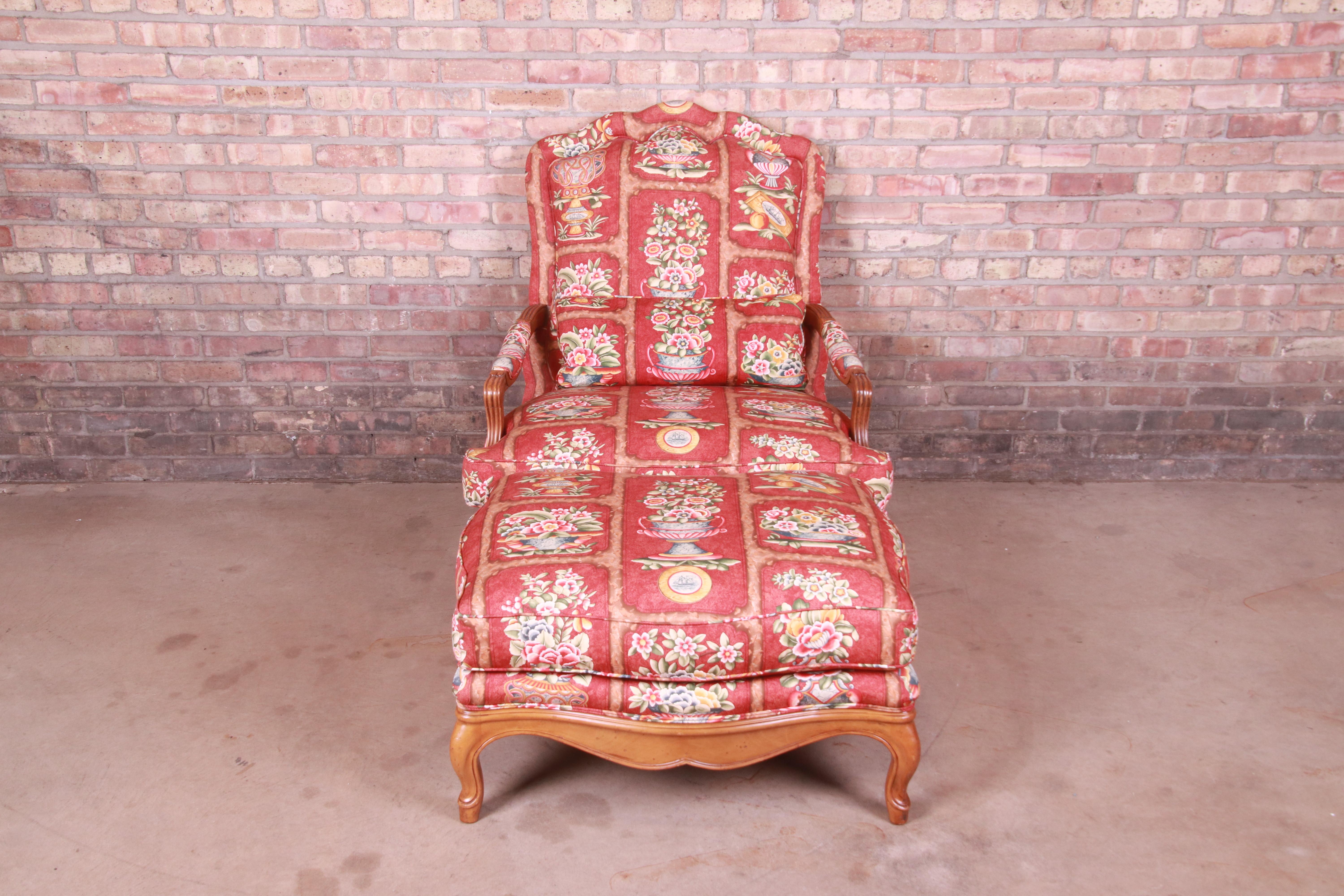 Baker Furniture French Provincial Louis XV Oversized Fauteuil and