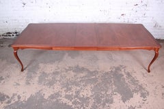 Baker Furniture French Provincial Louis XV Style Cherry Extension Dining Table