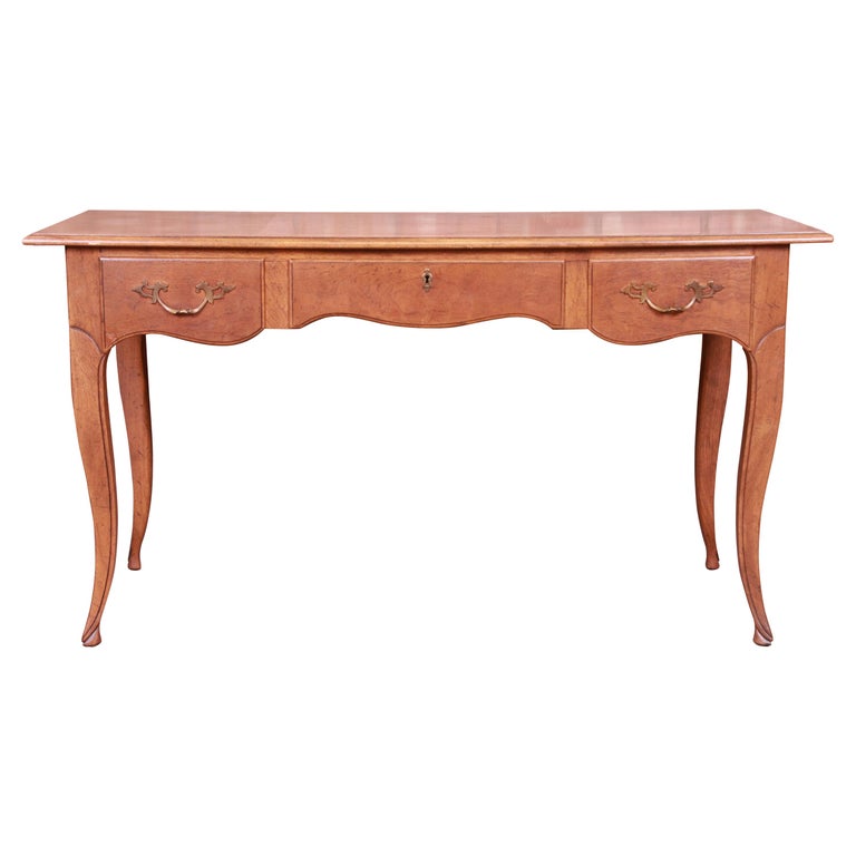 Baker Furniture French Provincial Louis XV Walnut and Burl Wood Writing