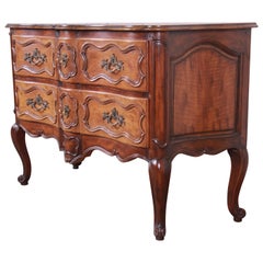 Baker Furniture French Provincial Louis XV Walnut Chest of Drawers or Commode