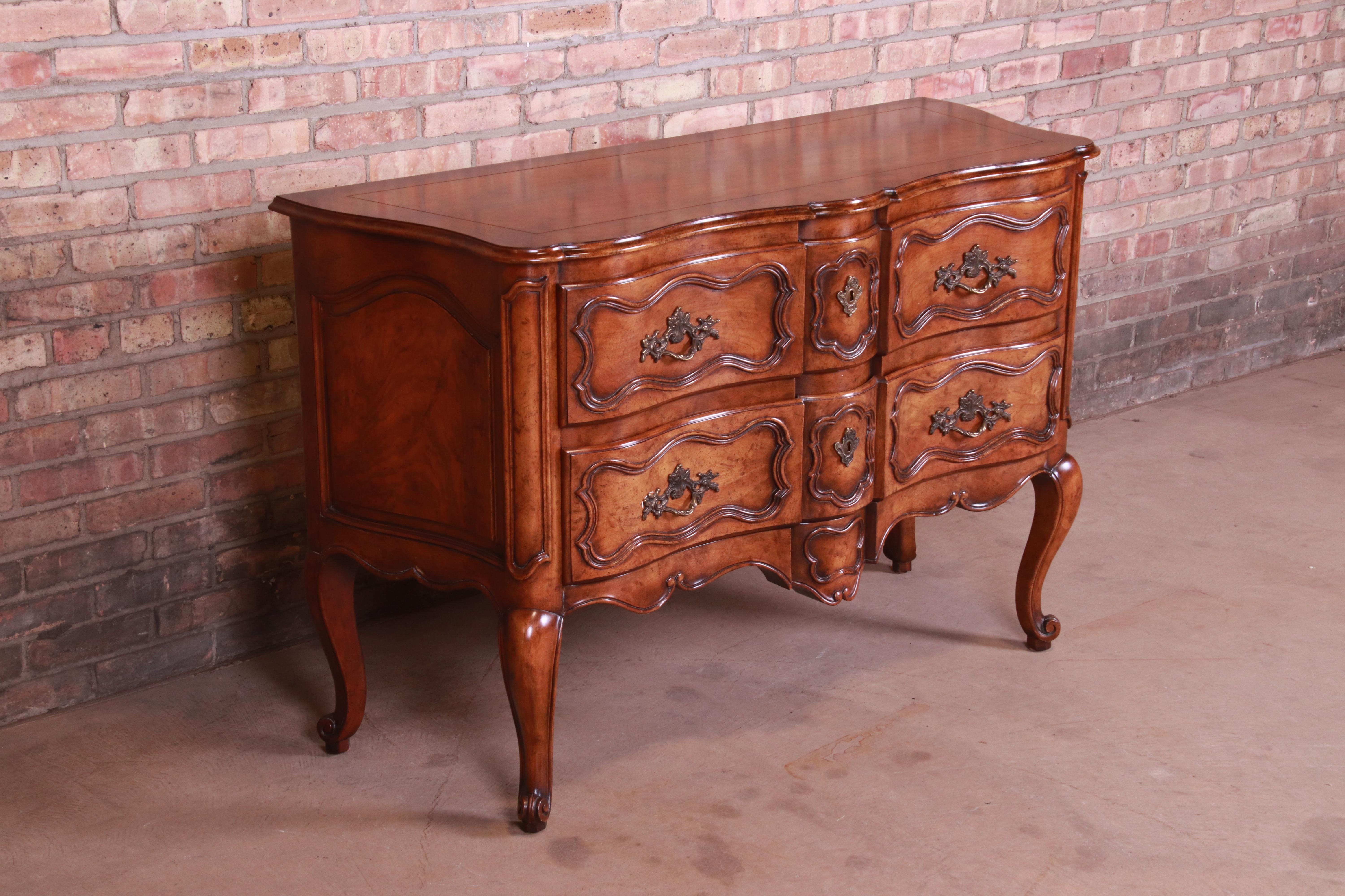 Baker Furniture French Provincial Louis XV Walnut Server or Commode In Good Condition In South Bend, IN