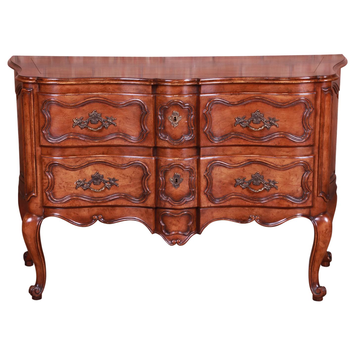 Baker Furniture French Provincial Louis XV Walnut Server or Commode