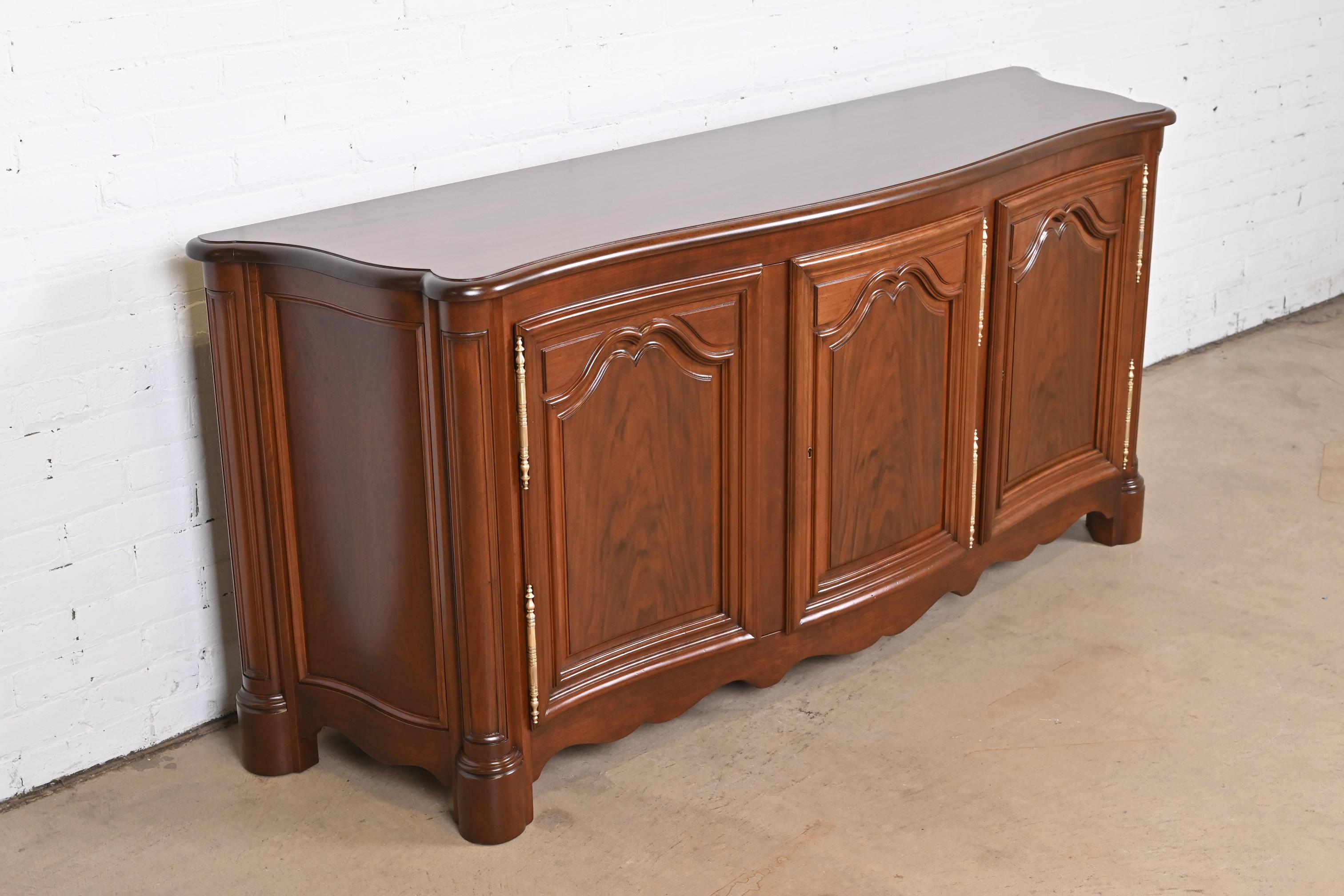 Baker Furniture French Provincial Louis XV Walnut Sideboard, Newly Refinished 2