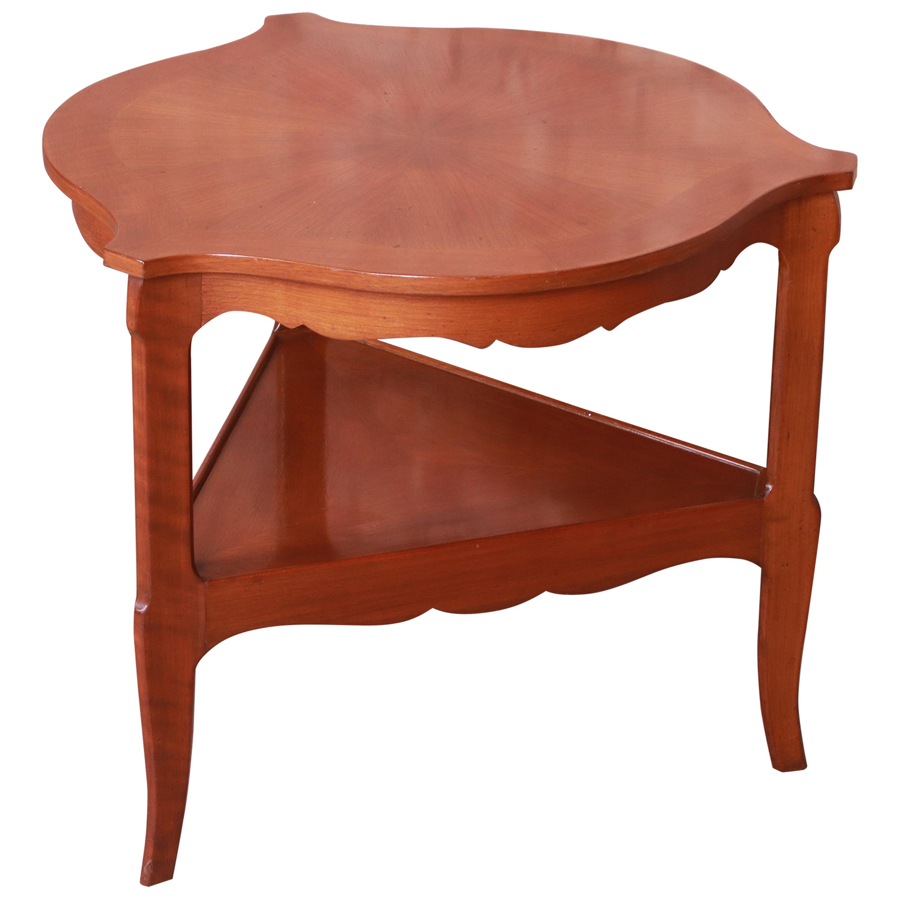 Baker Furniture French Provincial Louis XV Walnut Tea Table, Circa 1960s