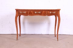 Baker Furniture French Provincial Louis XV Walnut Writing Desk, Newly Refinished