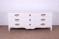 Baker Furniture French Provincial Louis XV White Lacquered Dresser, Refinished