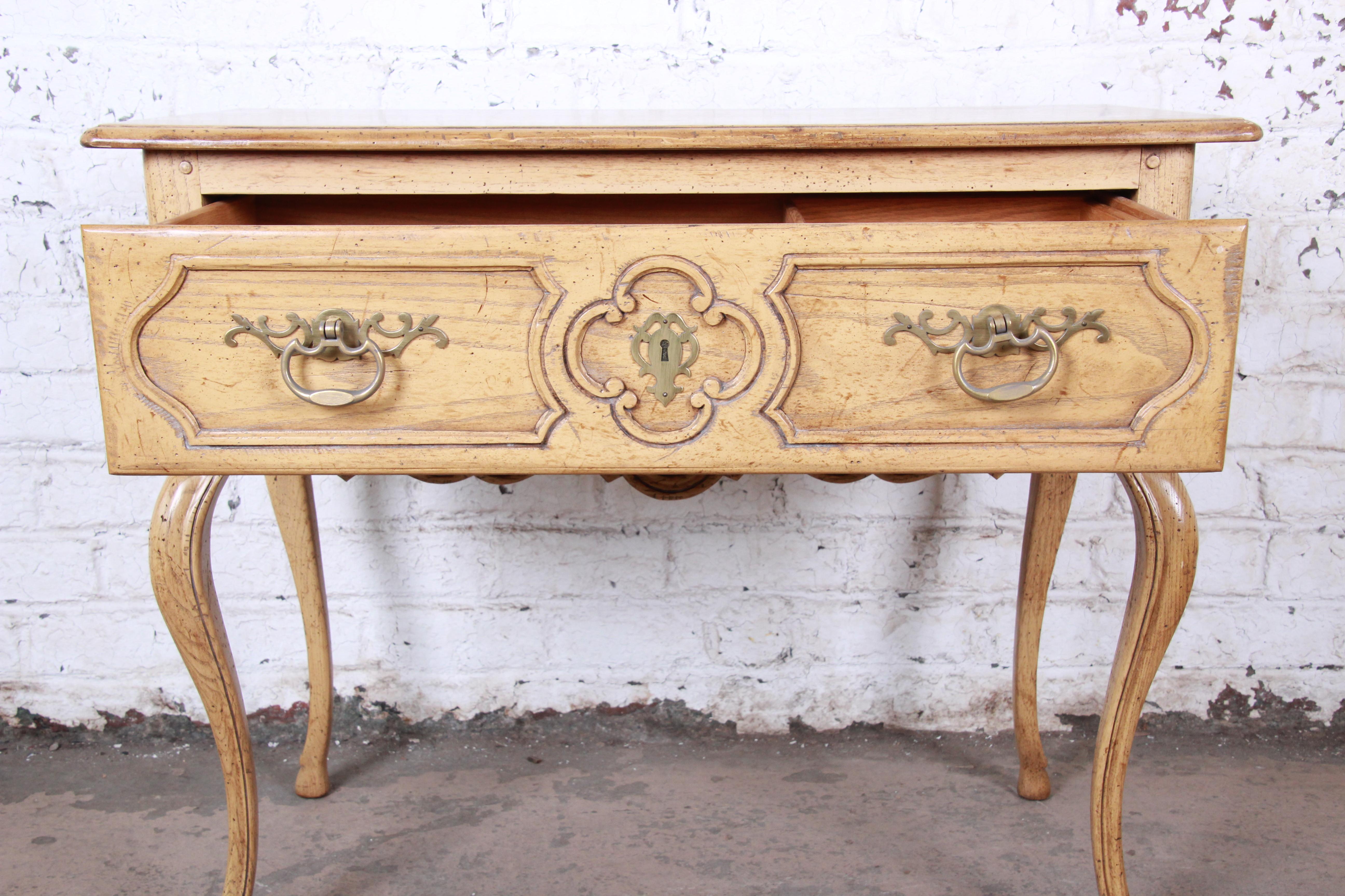 Mid-20th Century Baker Furniture French Provincial Louis XV White Oak Buffet Server For Sale