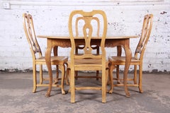 Baker Furniture French Provincial Louis XV White Oak Dining Set