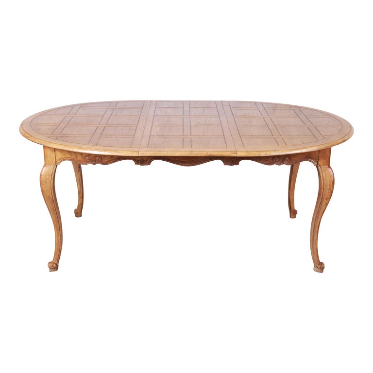 Baker Furniture French Provincial Louis Xv White Oak Extension Dining Table For Sale At 1stdibs