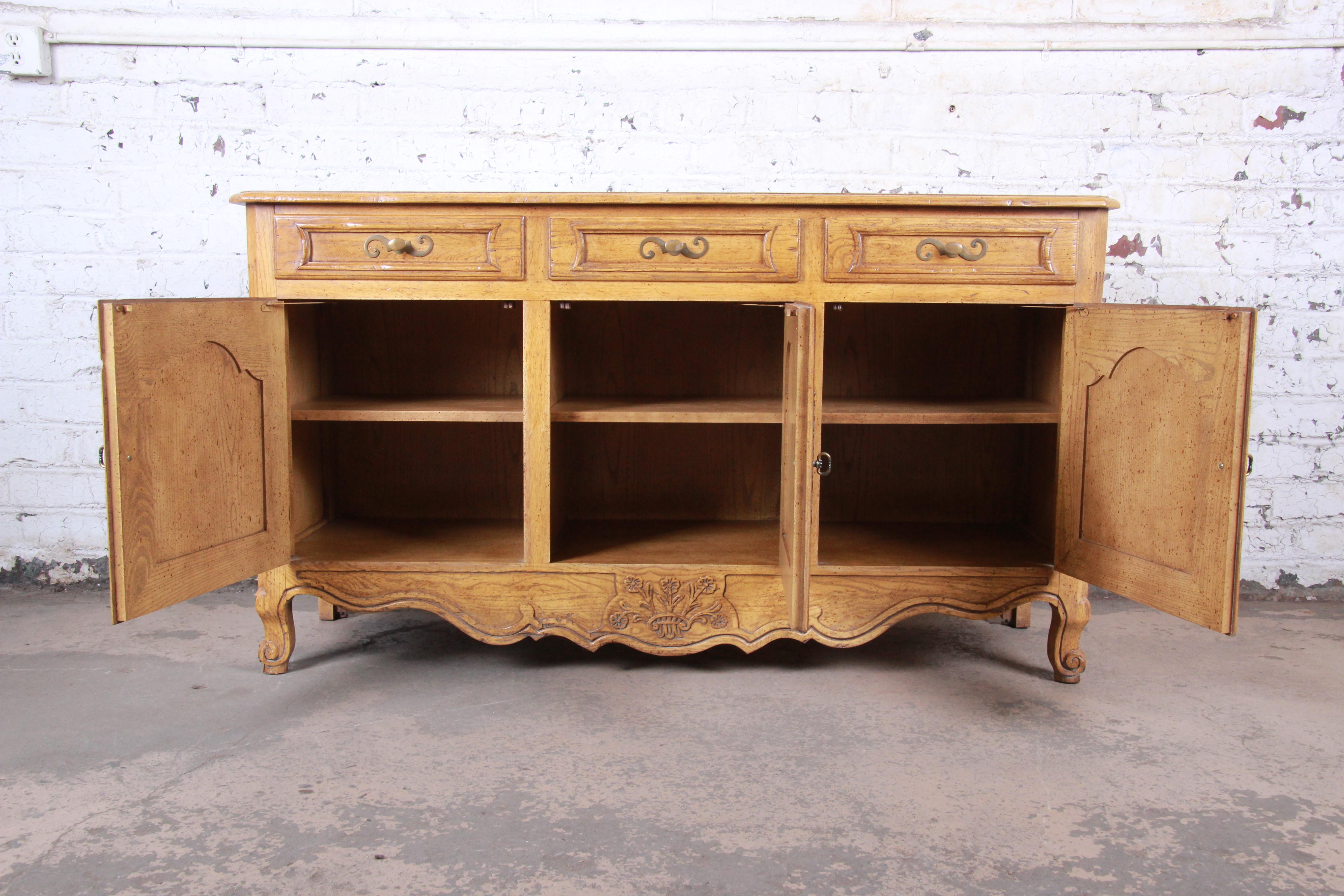 Baker Furniture French Provincial Louis XV White Oak Sideboard Credenza 3