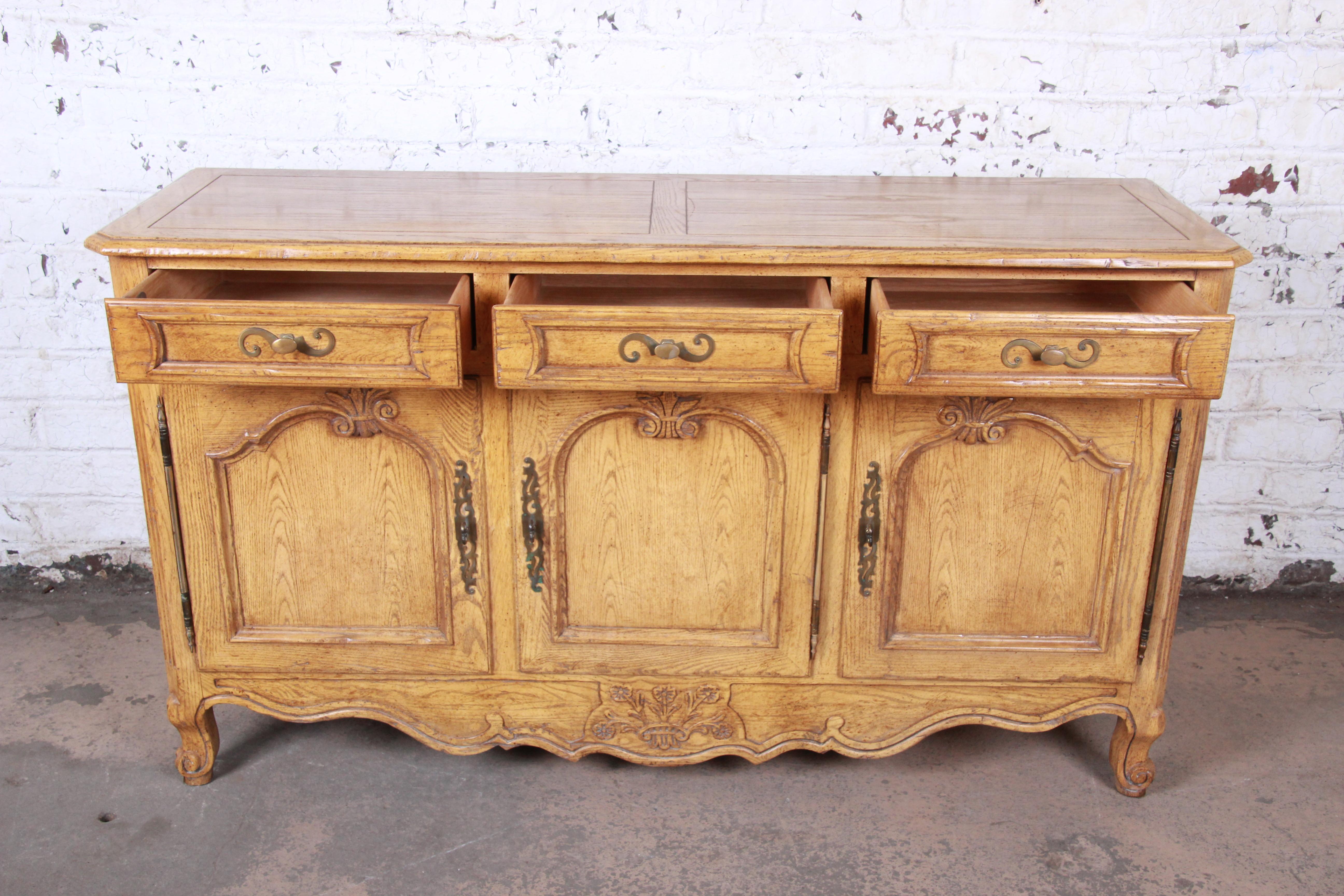 Baker Furniture French Provincial Louis XV White Oak Sideboard Credenza 4