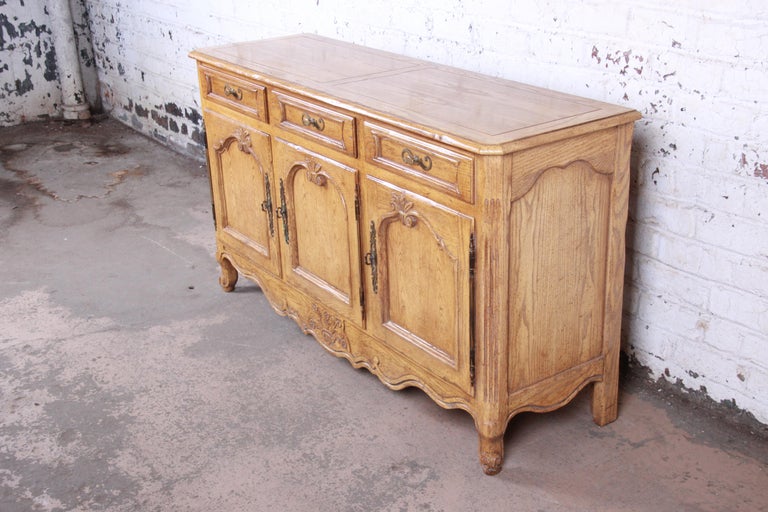 Baker Furniture French Provincial Louis XV White Oak Sideboard Credenza