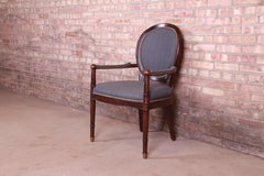 Baker Furniture French Provincial Louis XVI Carved Walnut Fauteuil