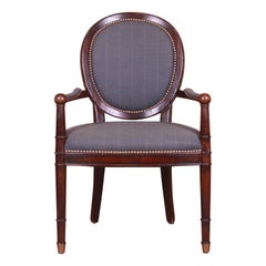 Used Baker Furniture French Provincial Louis XVI Carved Walnut Fauteuil