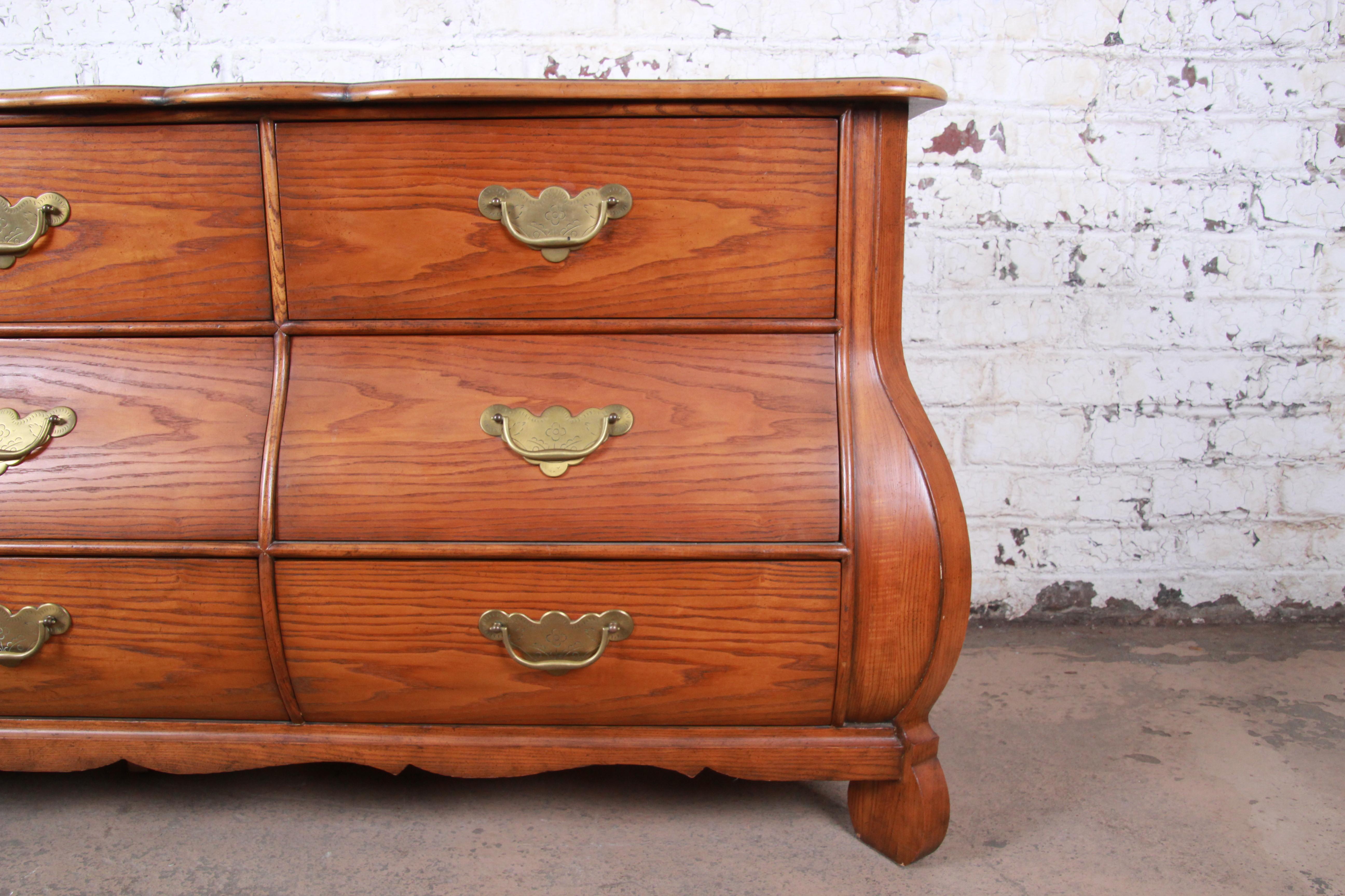 Baker Furniture French Provincial Oak and Burl Wood Bombay Dresser or Credenza 5