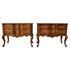 Used Baker Furniture French Provincial Serpentine Commodes or Bedside Tables