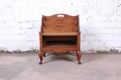 Baker Furniture French Provincial Walnut Magazine Rack or Record Holder