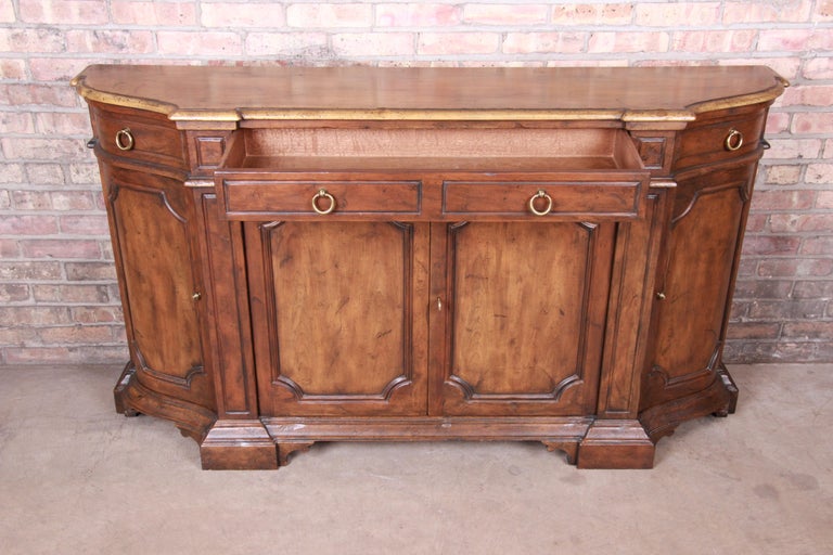 Baker Furniture French Provincial Walnut Sideboard Credenza or Bar