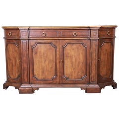 Baker Furniture French Provincial Walnut Sideboard Credenza or Bar Cabinet
