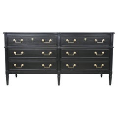 Baker Furniture French Regency Black Lacquered Dresser