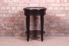 Baker Furniture French Regency Black Lacquered Tea Table, Newly Refinished