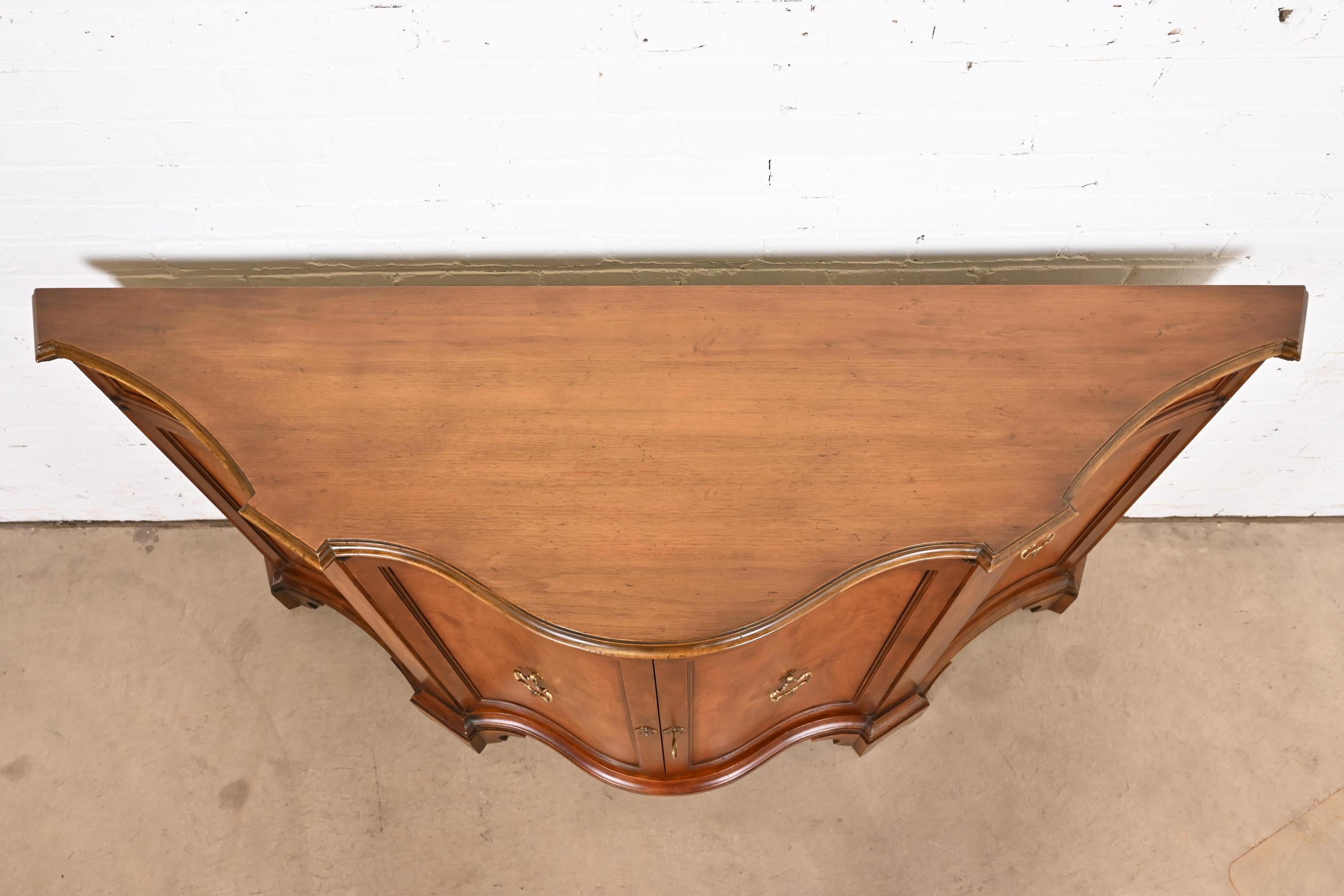 Baker Furniture French Regency Burled Walnut Sideboard Credenza or Bar Cabinet 4