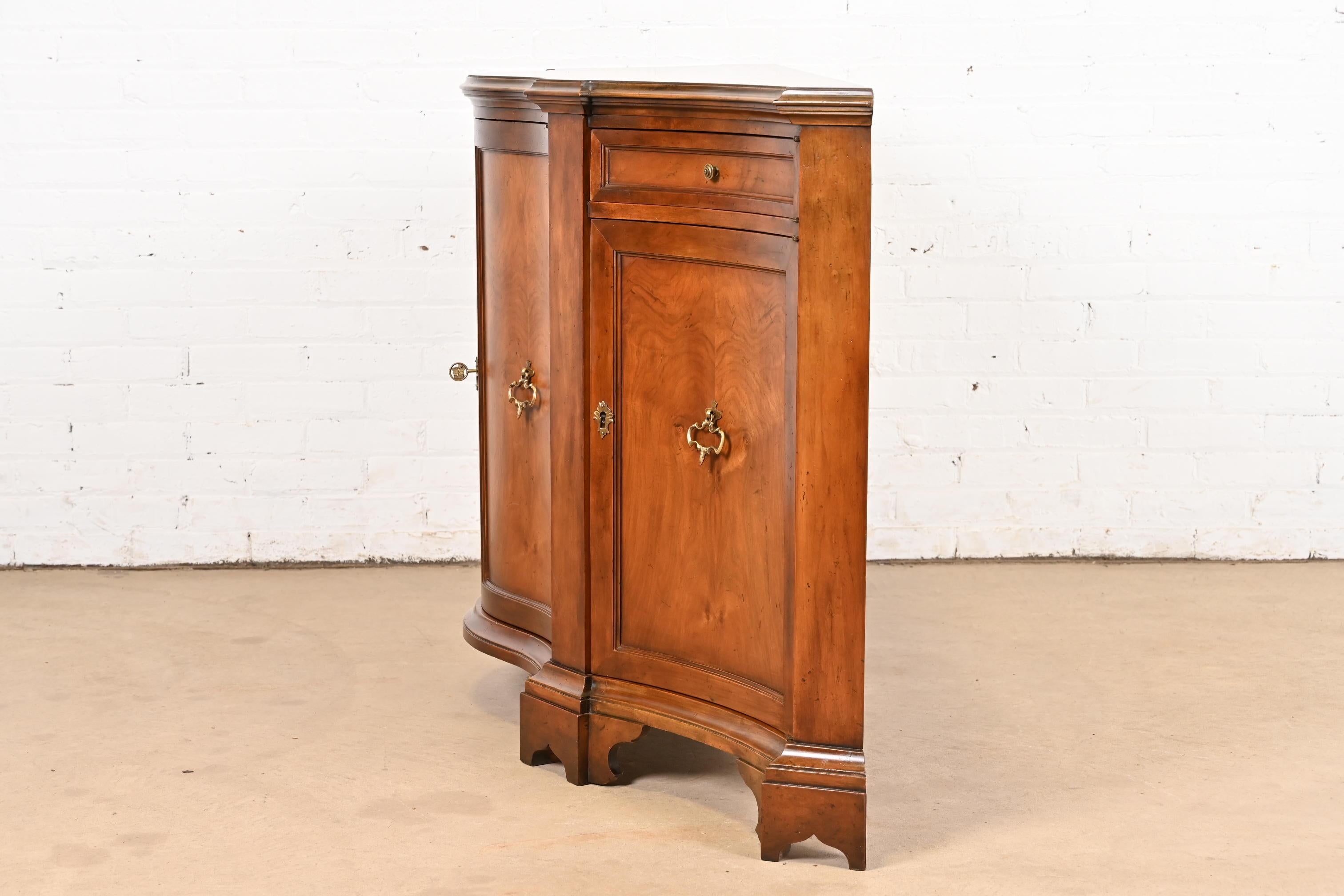 Baker Furniture French Regency Burled Walnut Sideboard Credenza or Bar Cabinet 5