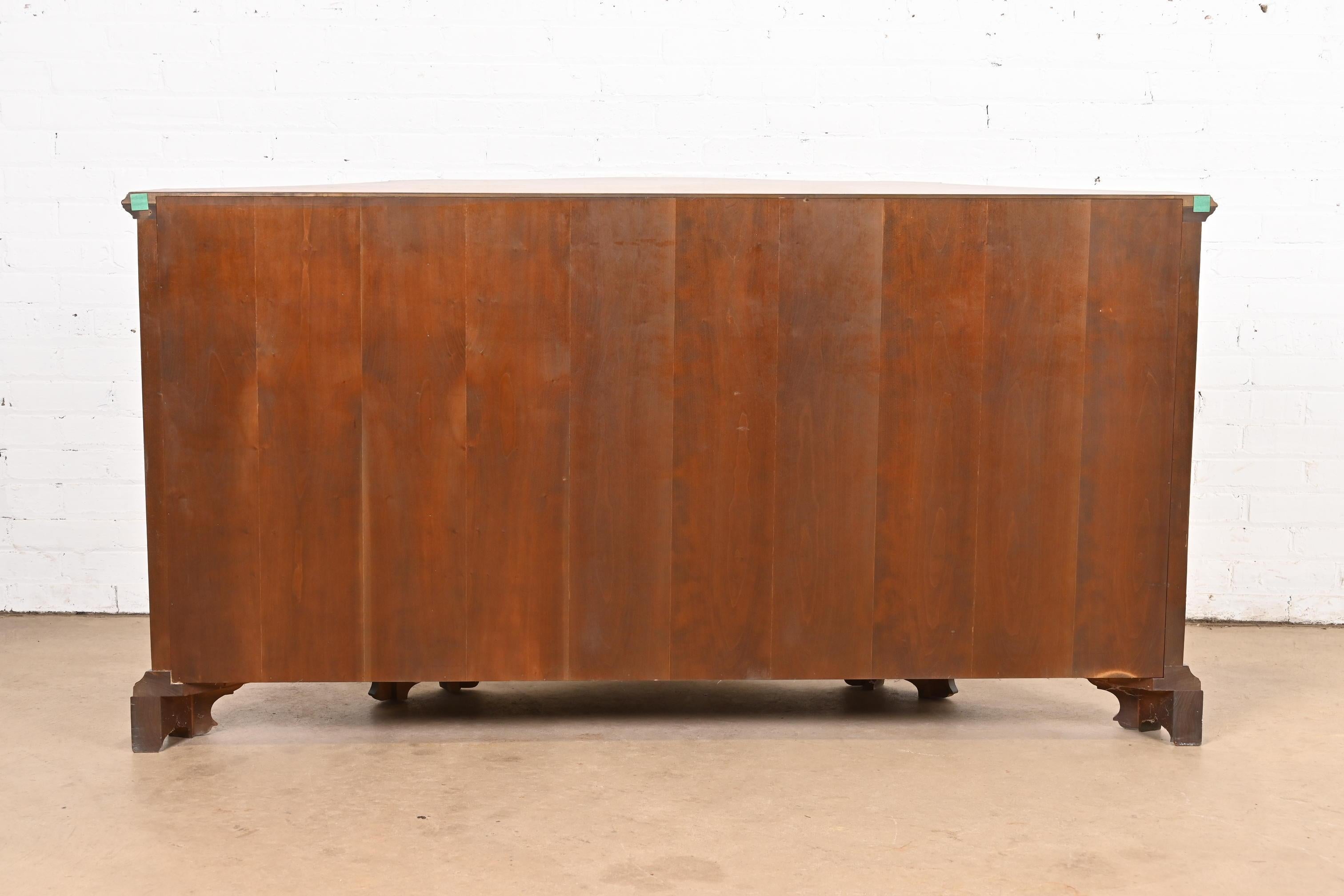 Baker Furniture French Regency Burled Walnut Sideboard Credenza or Bar Cabinet 6