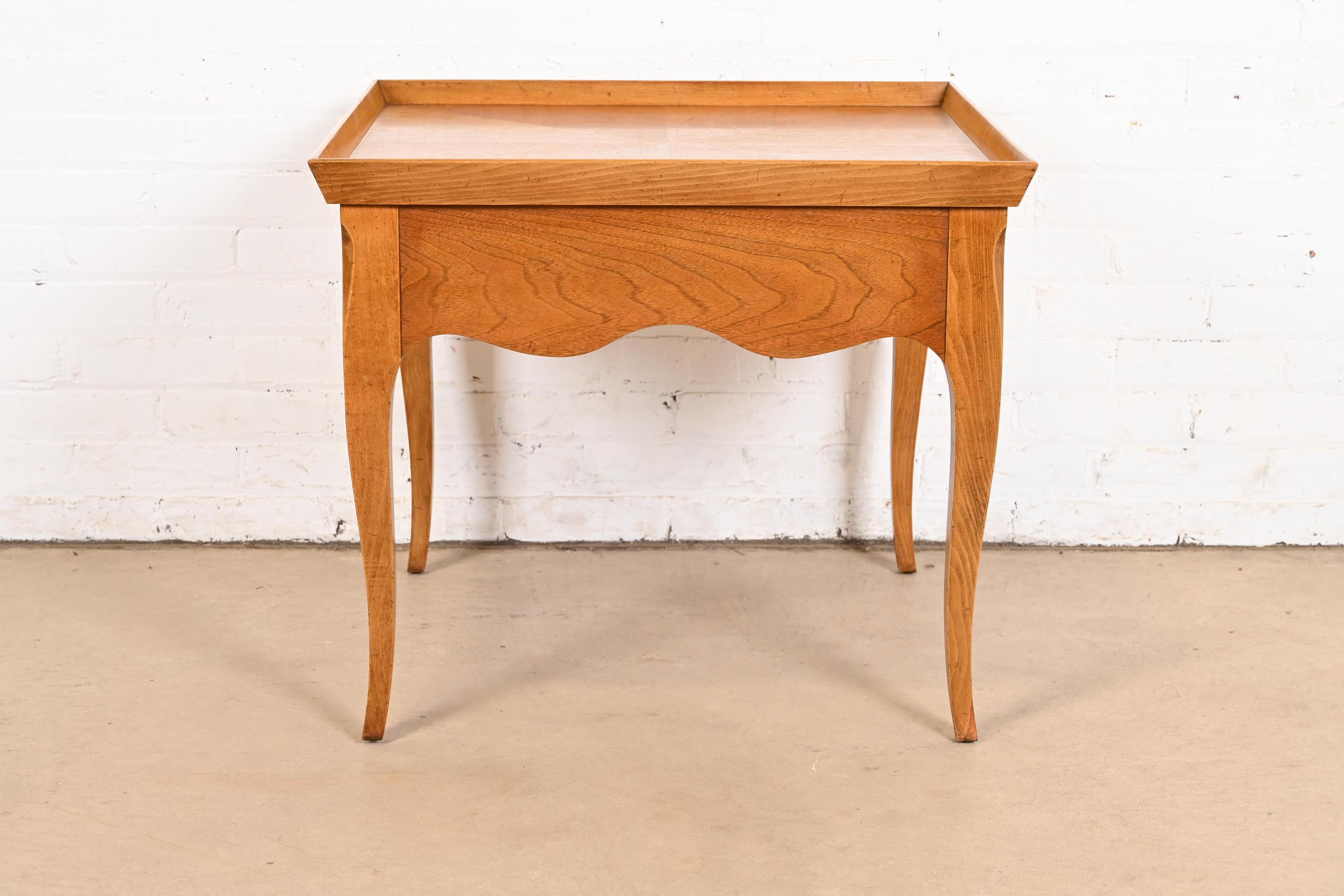Baker Furniture French Regency Carved Walnut Tea Table, Circa 1960s For Sale 5