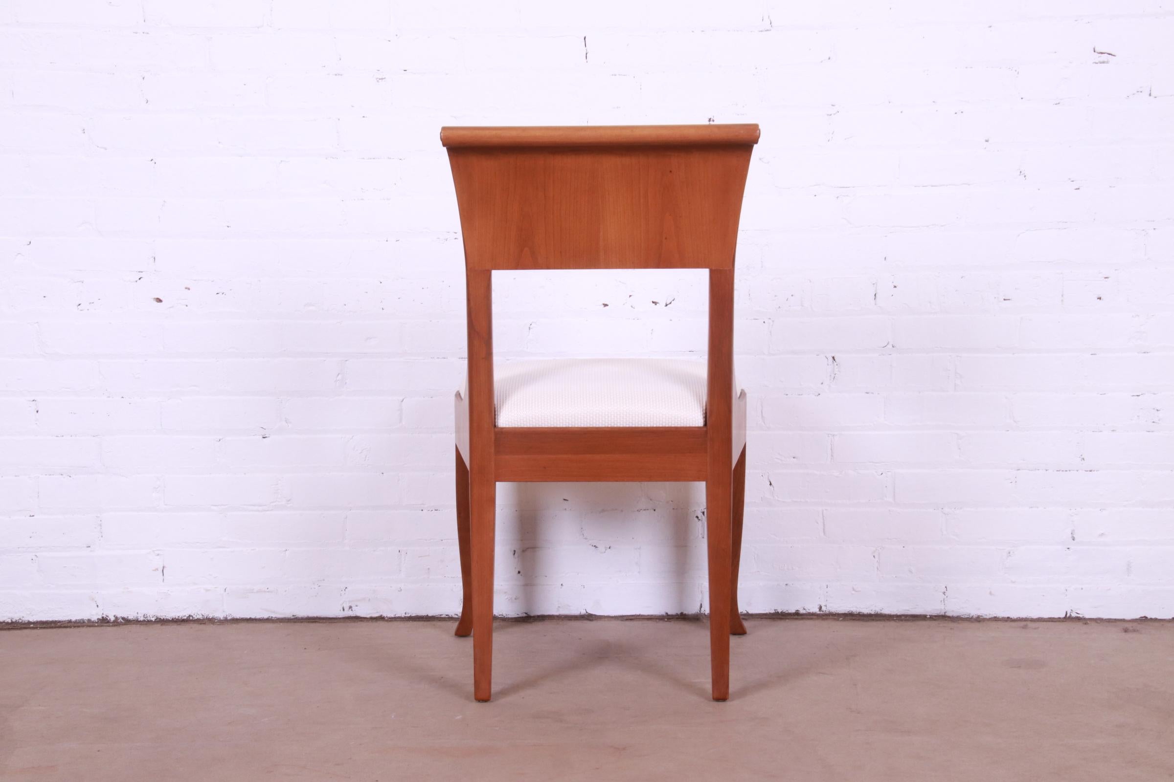 Baker Furniture French Regency Cherry Wood Dining Chairs, Newly Reupholstered 6