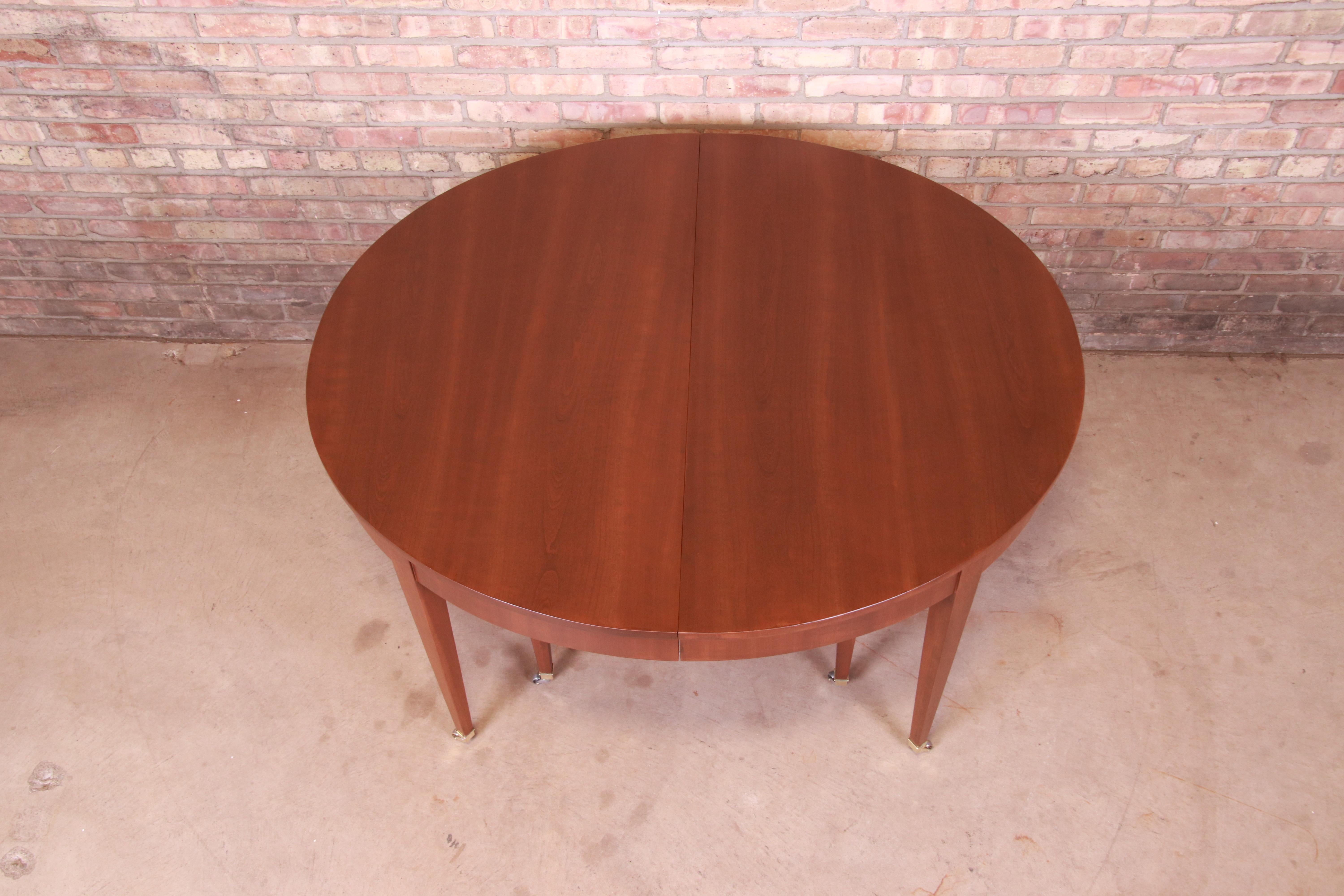 Baker Furniture French Regency Cherry Wood Dining Table, Newly Refinished 3