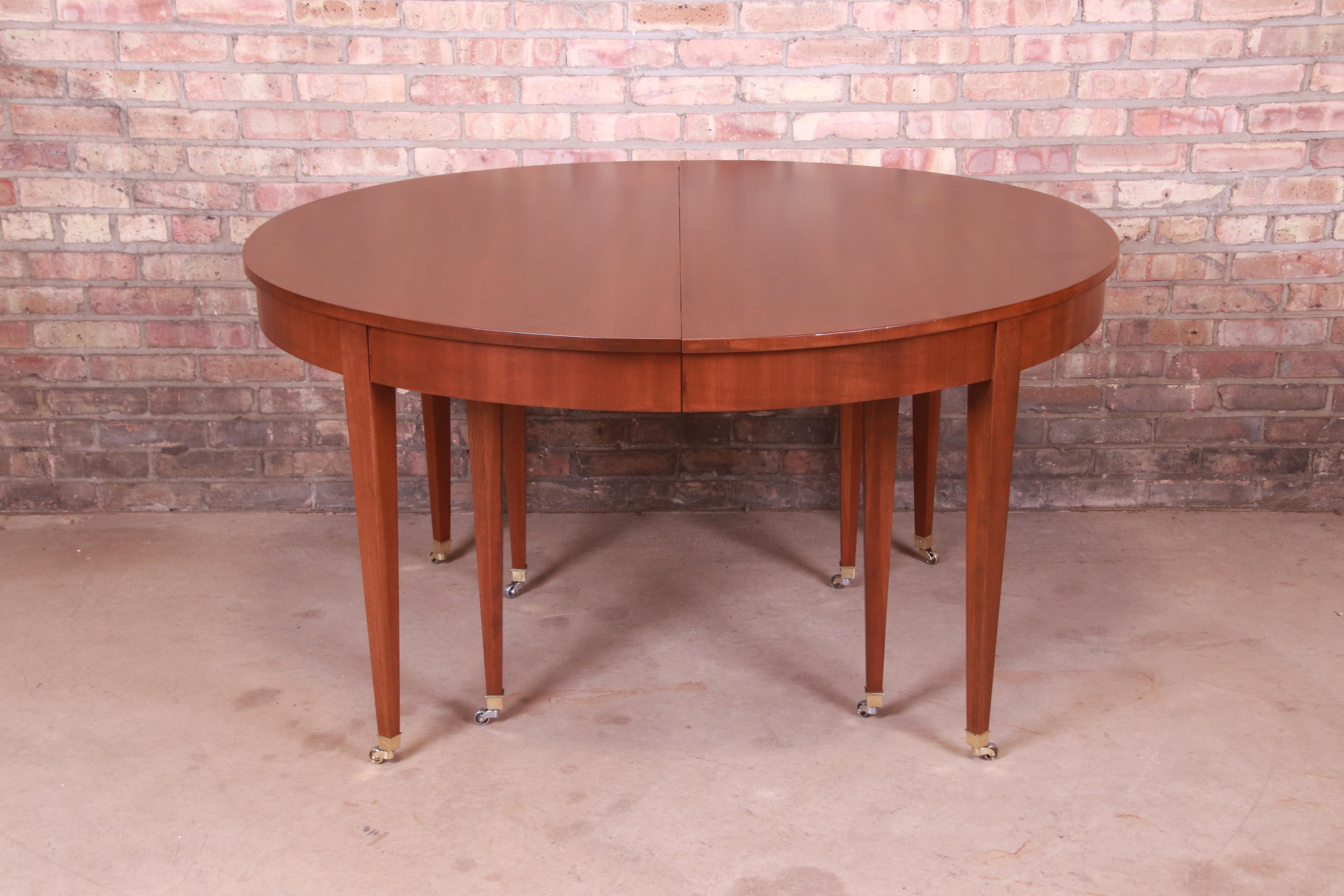 American Baker Furniture French Regency Cherry Wood Dining Table, Newly Refinished