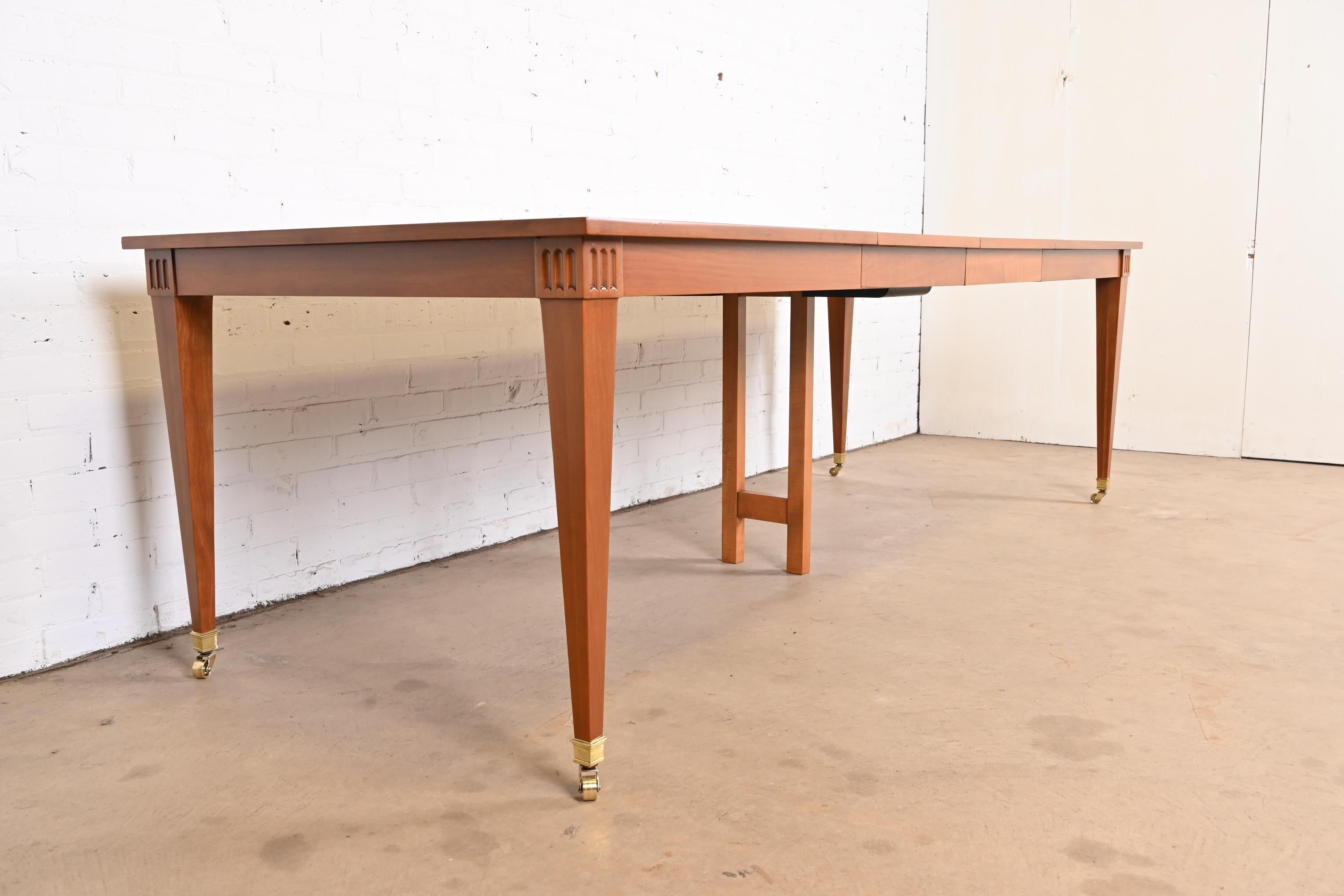 Baker Furniture French Regency Cherry Wood Dining Table, Newly Refinished In Good Condition For Sale In South Bend, IN