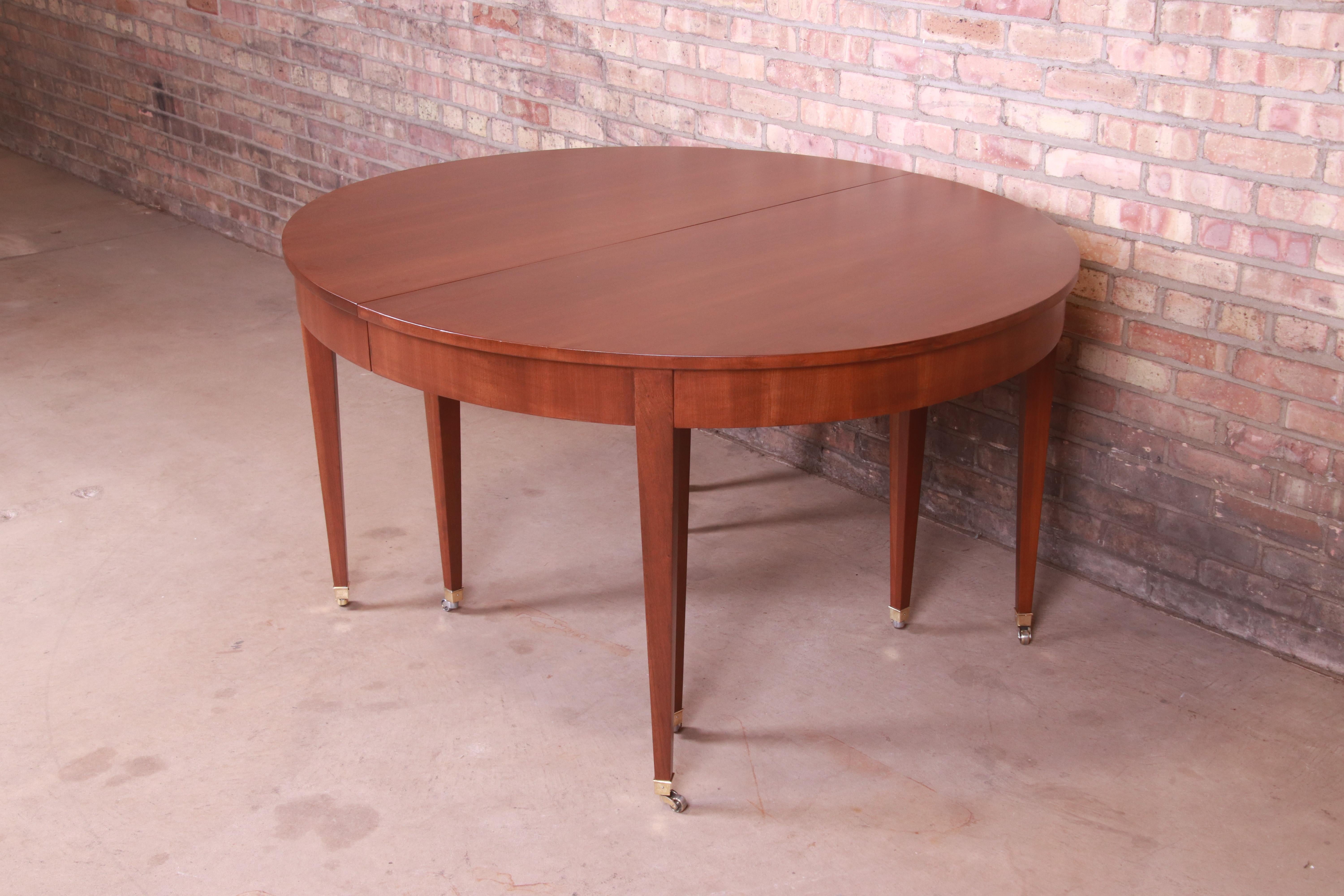 20th Century Baker Furniture French Regency Cherry Wood Dining Table, Newly Refinished