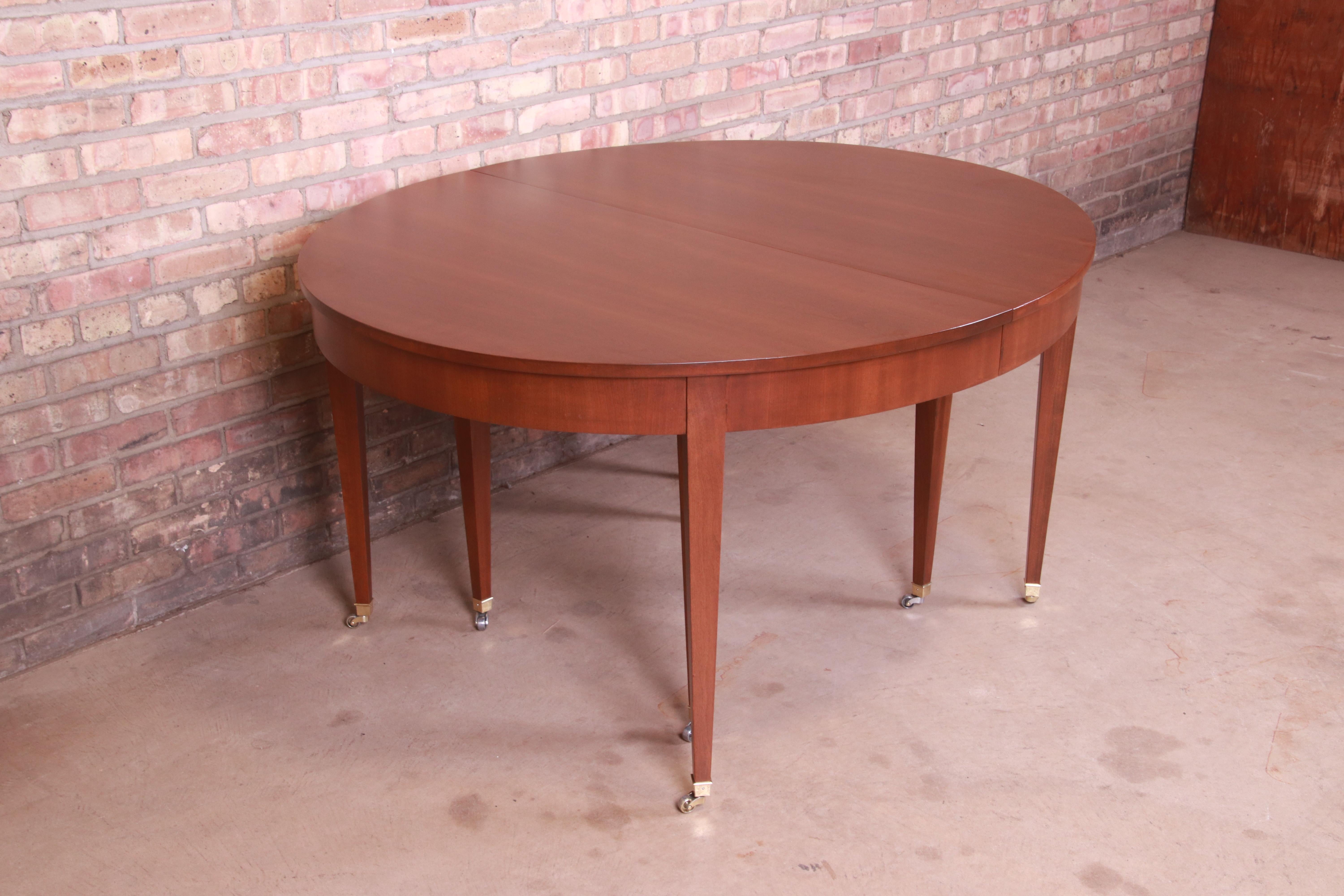 Baker Furniture French Regency Cherry Wood Dining Table, Newly Refinished 1