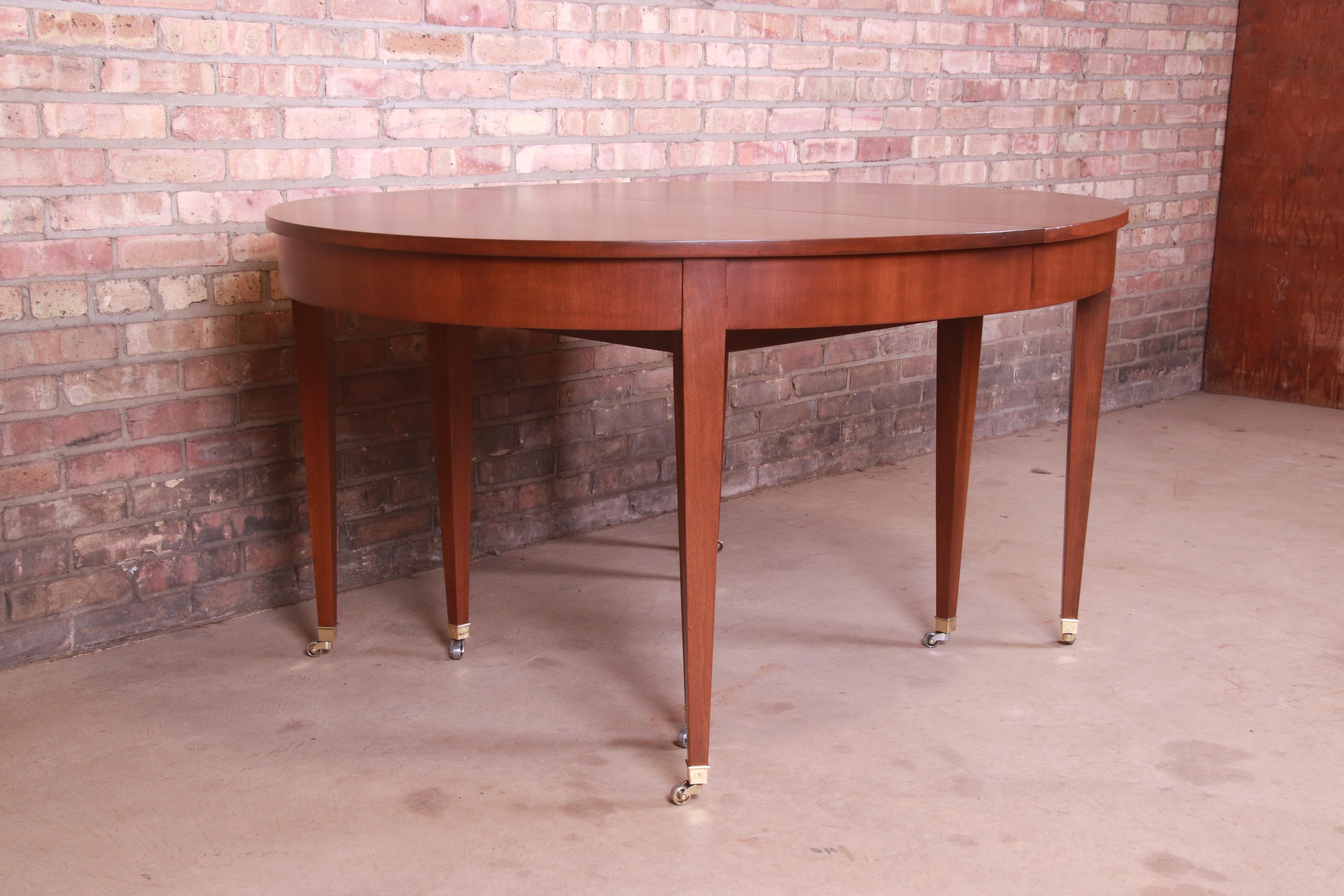 Baker Furniture French Regency Cherry Wood Dining Table, Newly Refinished 2