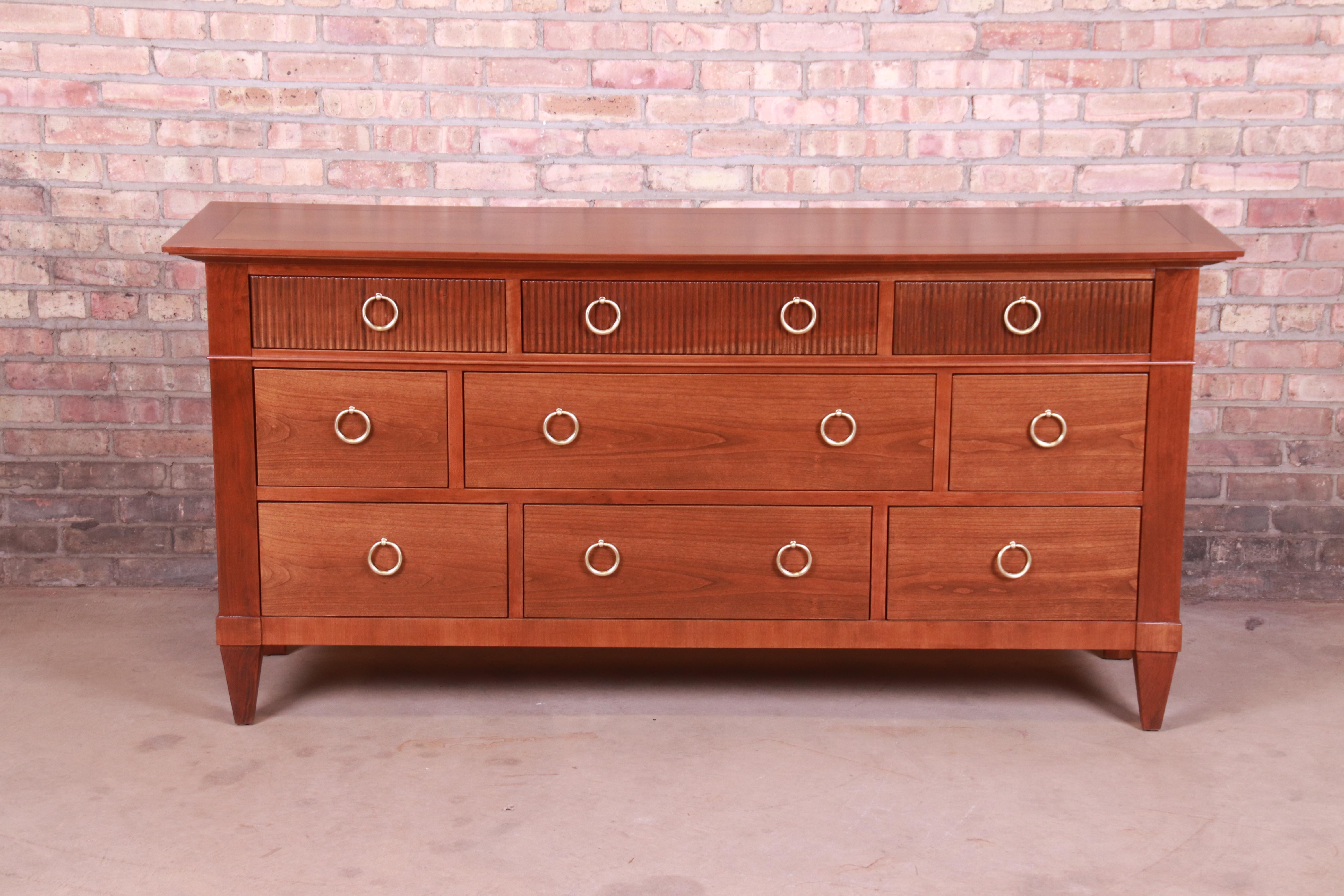 American Baker Furniture French Regency Cherrywood Dresser or Credenza, Newly Refinished