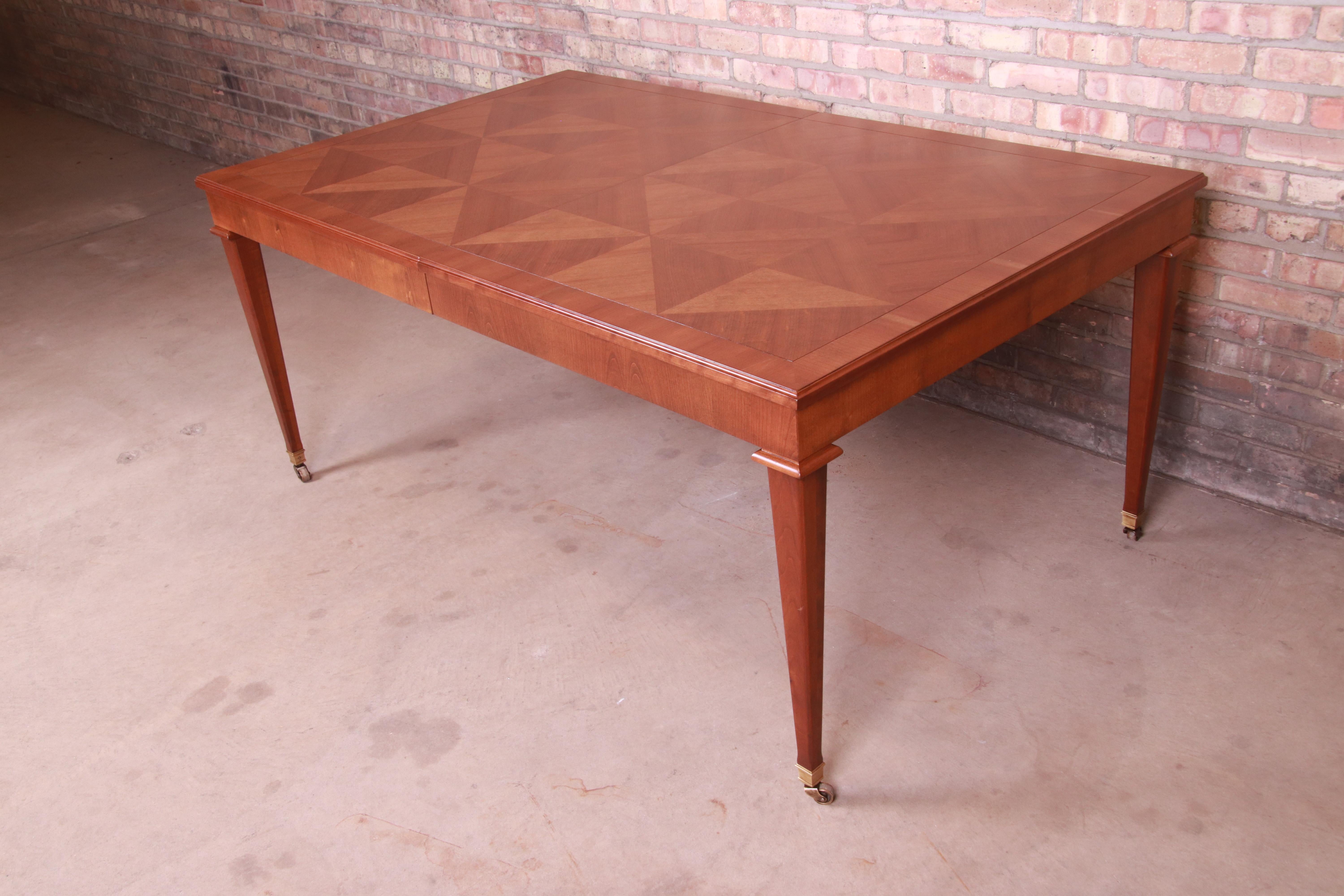 Baker Furniture French Regency Cherry Wood Extension Dining Table, Refinished 5