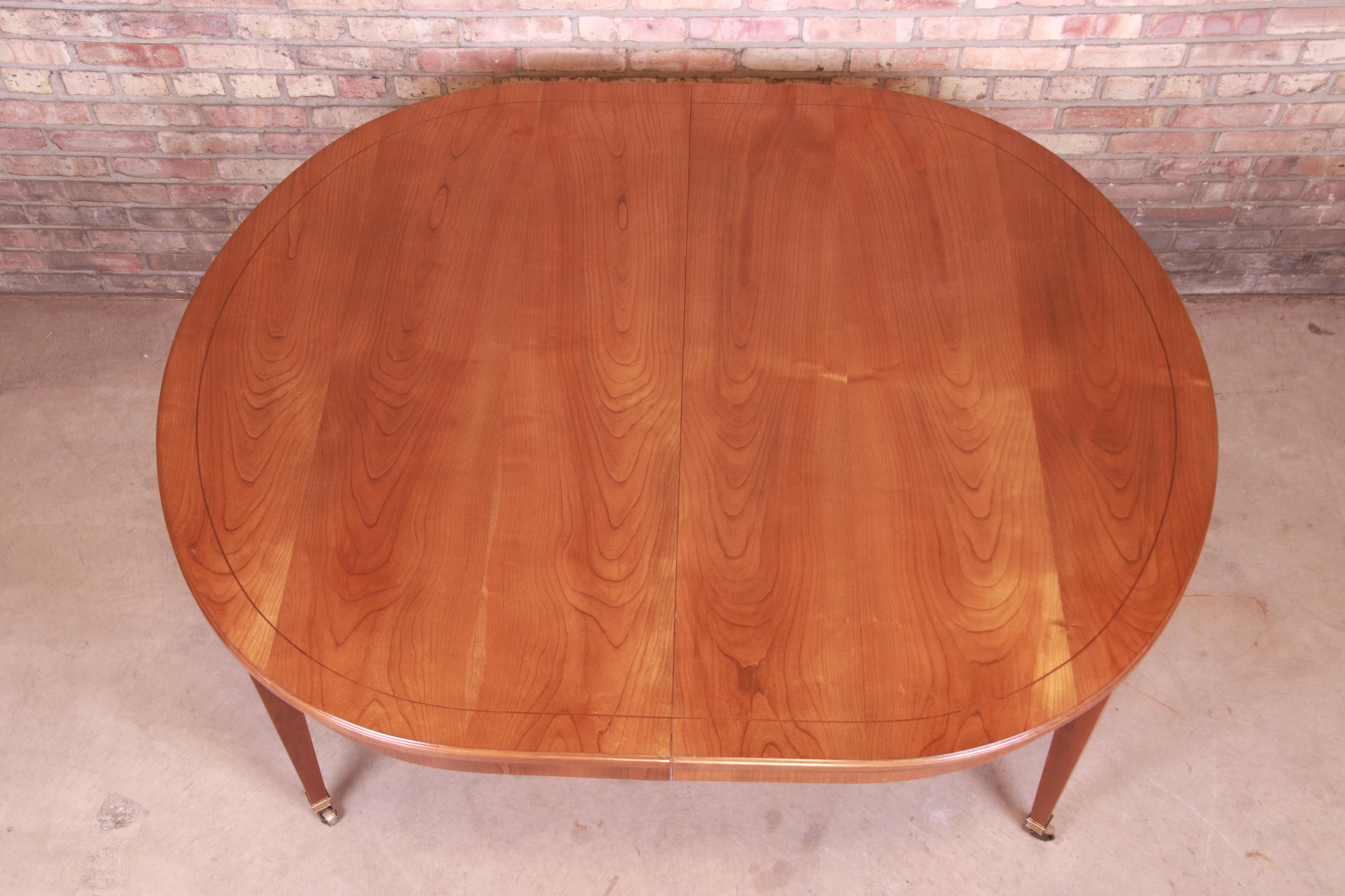 Baker Furniture French Regency Cherrywood Extension Dining Table, Refinished 8