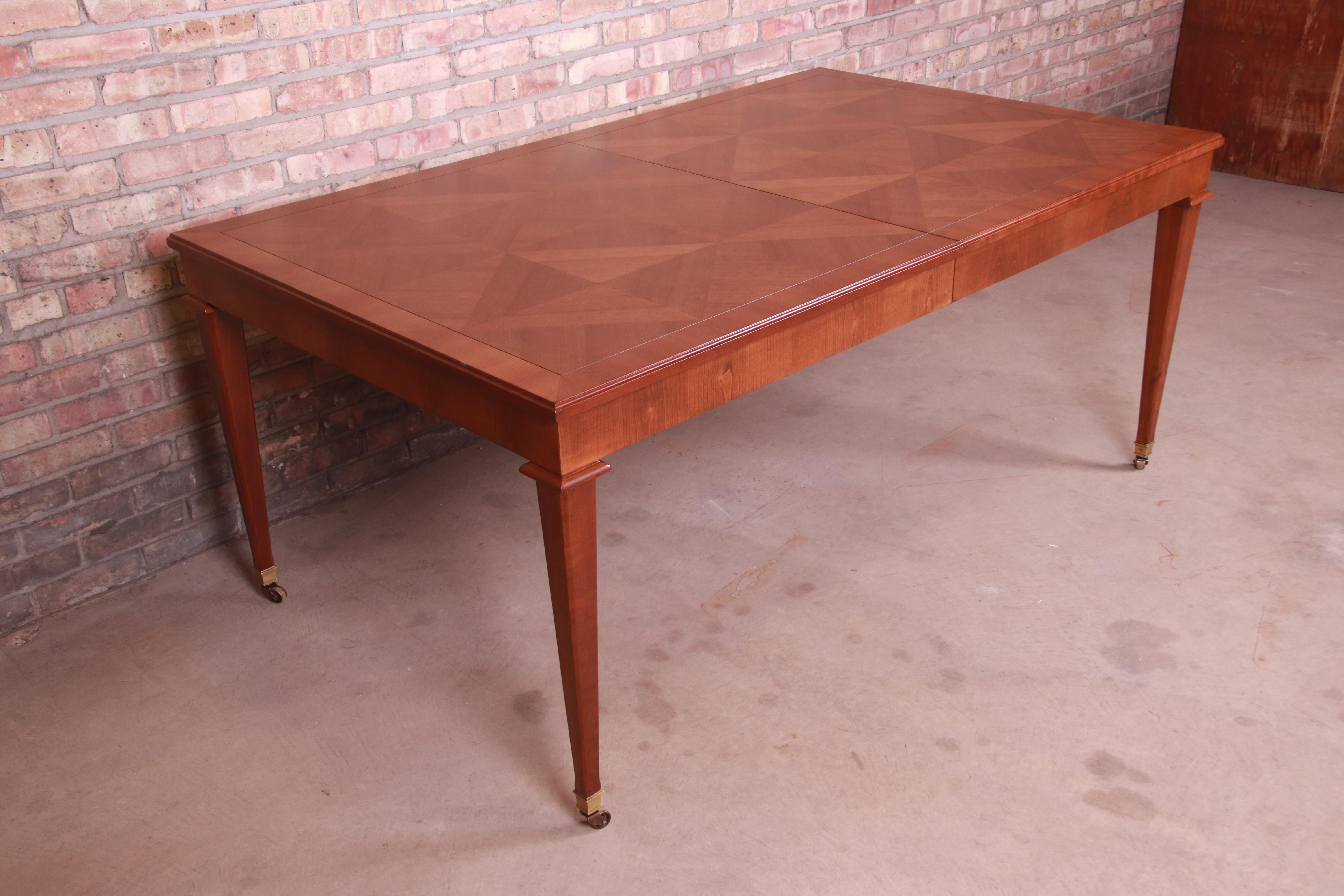Baker Furniture French Regency Cherry Wood Extension Dining Table, Refinished 7