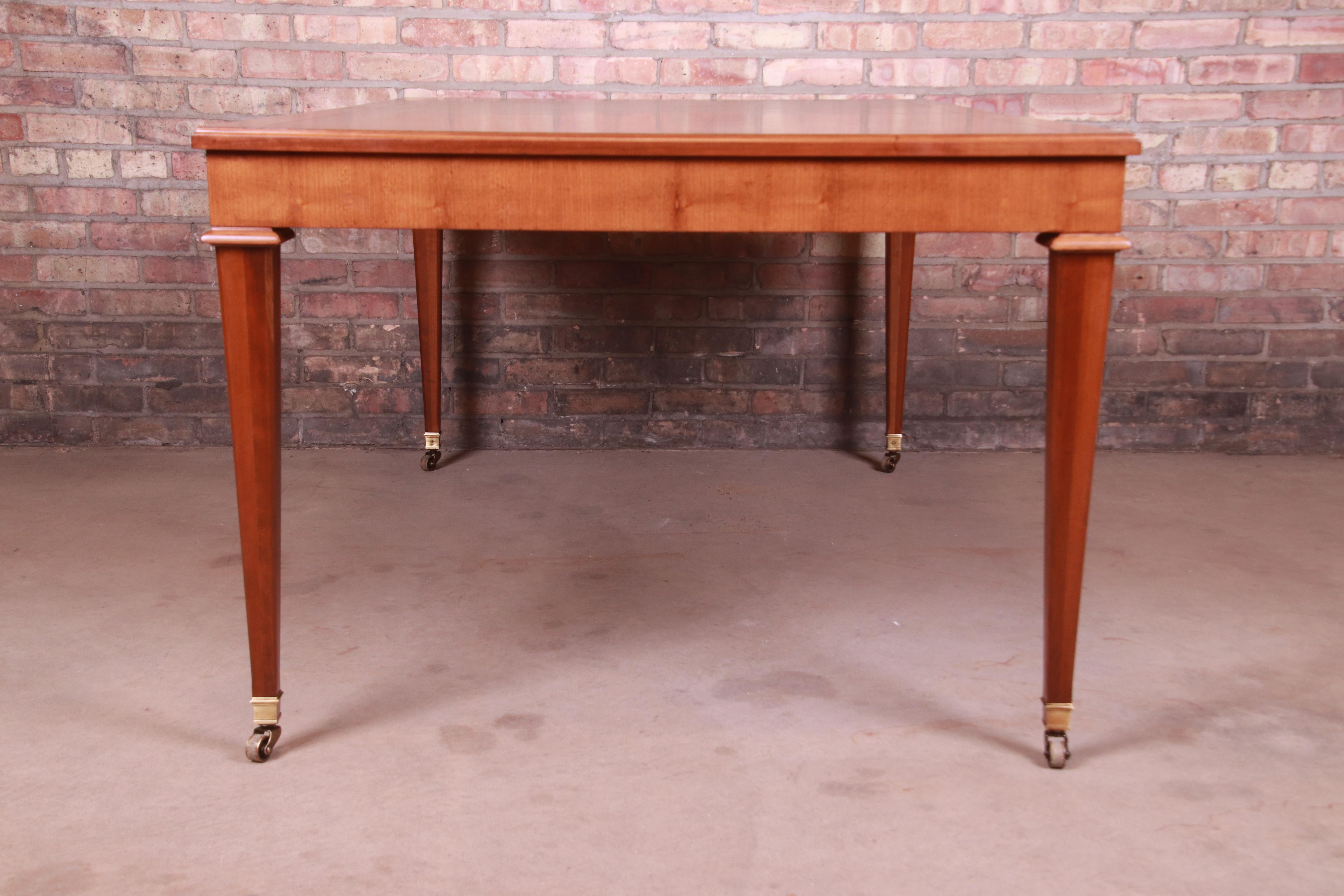 Baker Furniture French Regency Cherry Wood Extension Dining Table, Refinished 10