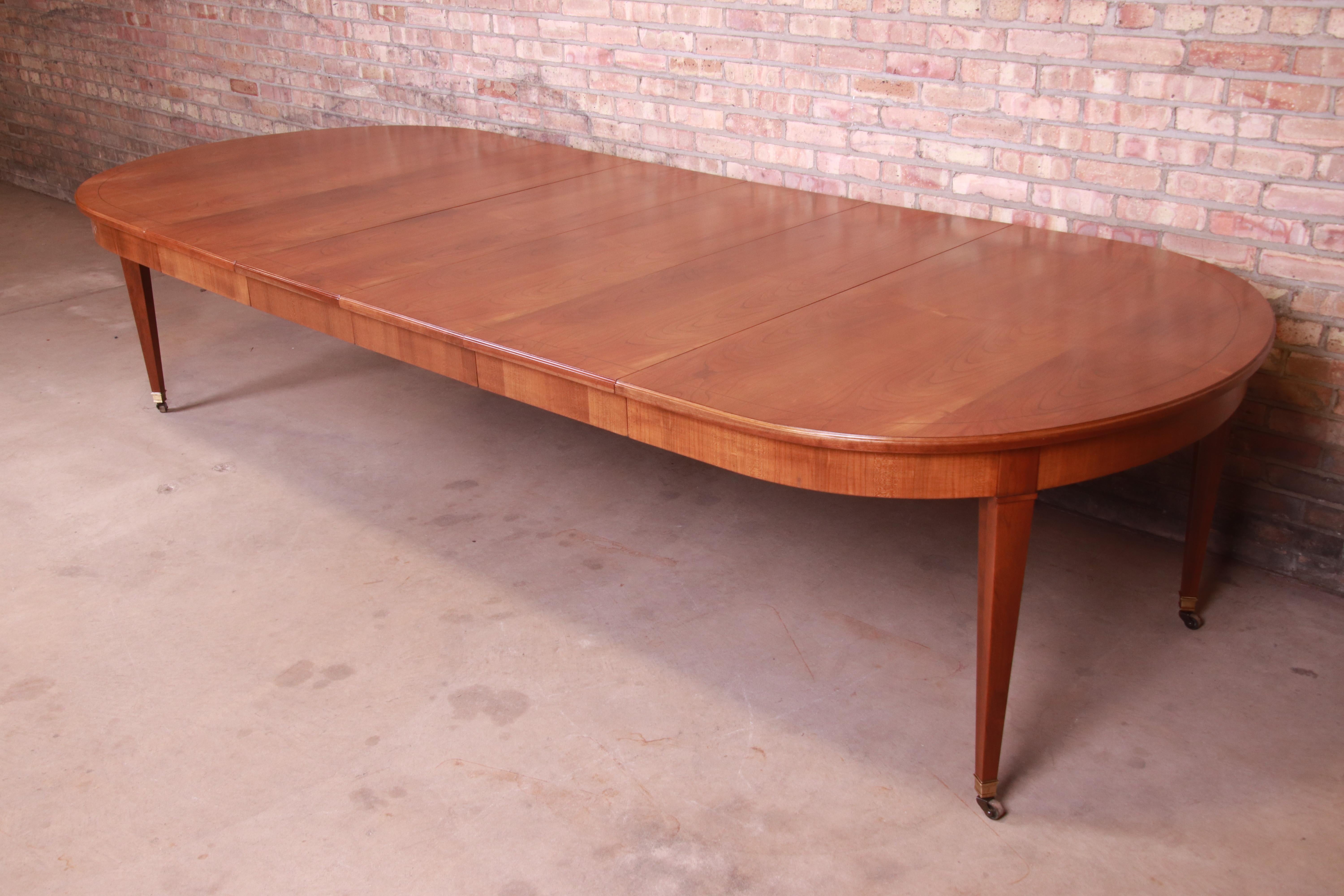 American Baker Furniture French Regency Cherrywood Extension Dining Table, Refinished