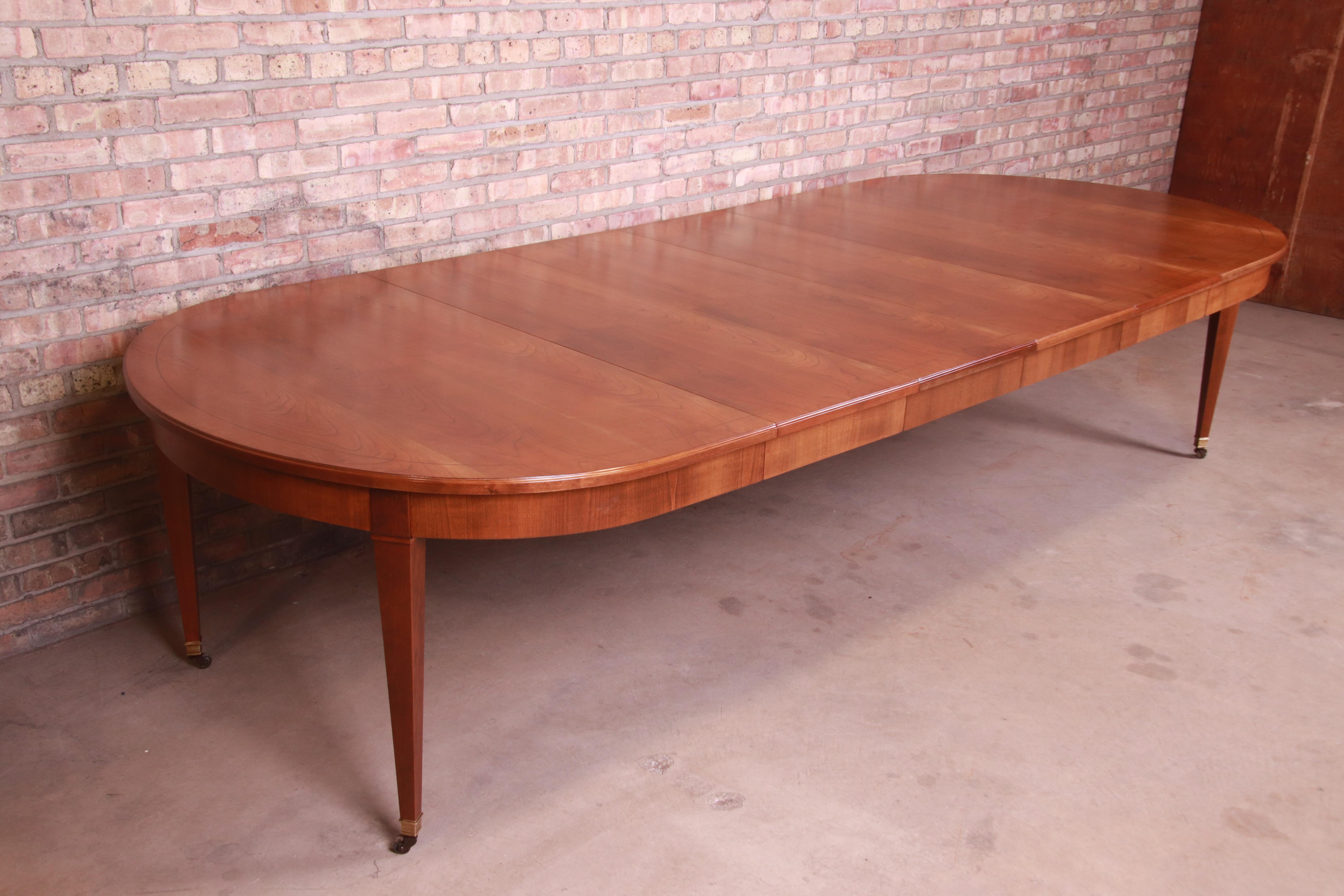 20th Century Baker Furniture French Regency Cherrywood Extension Dining Table, Refinished