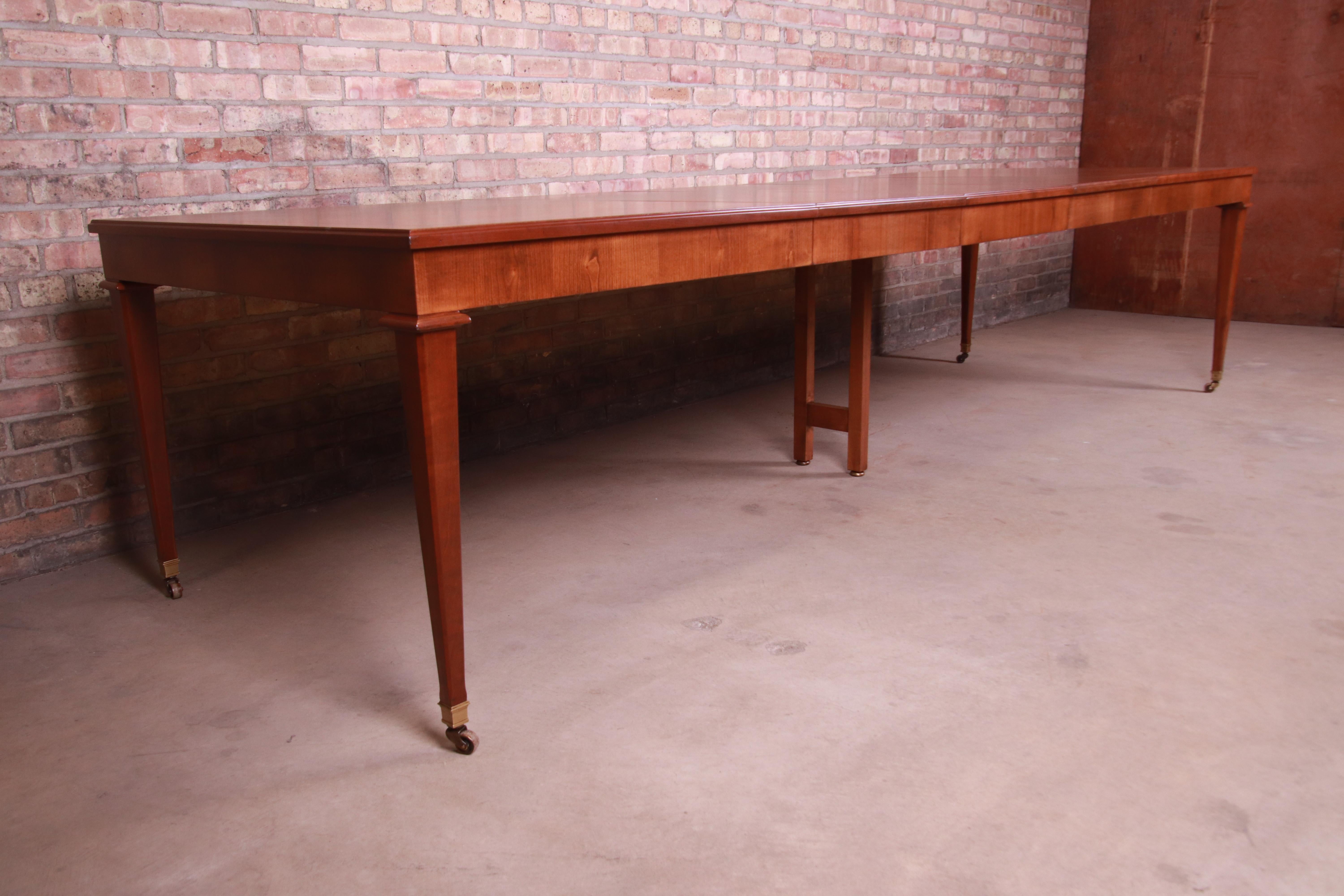 Mid-20th Century Baker Furniture French Regency Cherry Wood Extension Dining Table, Refinished