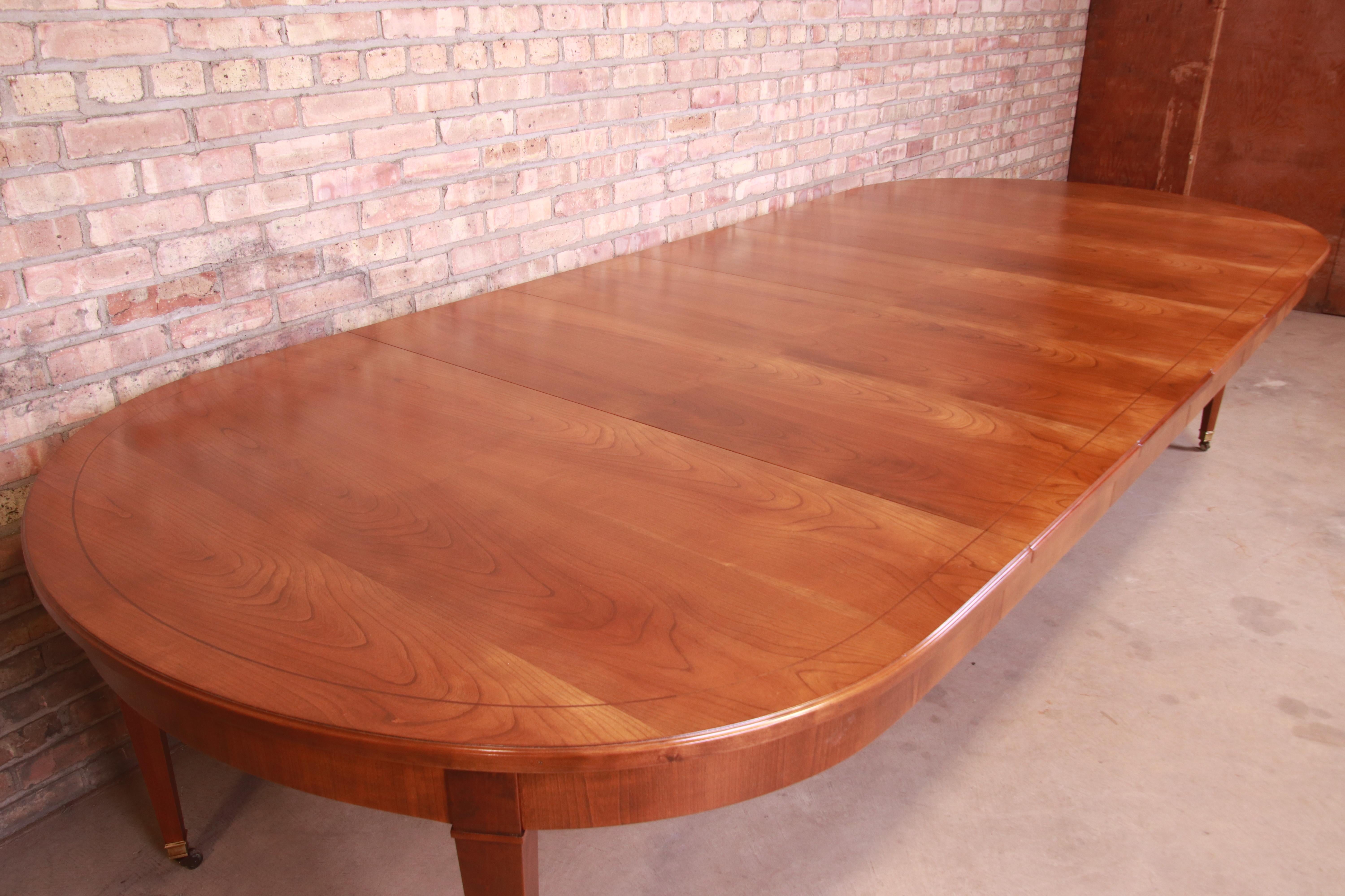Baker Furniture French Regency Cherrywood Extension Dining Table, Refinished 2