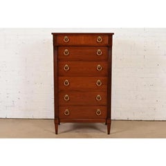 Baker Furniture French Regency Cherry Wood Highboy Dresser, Newly Refinished