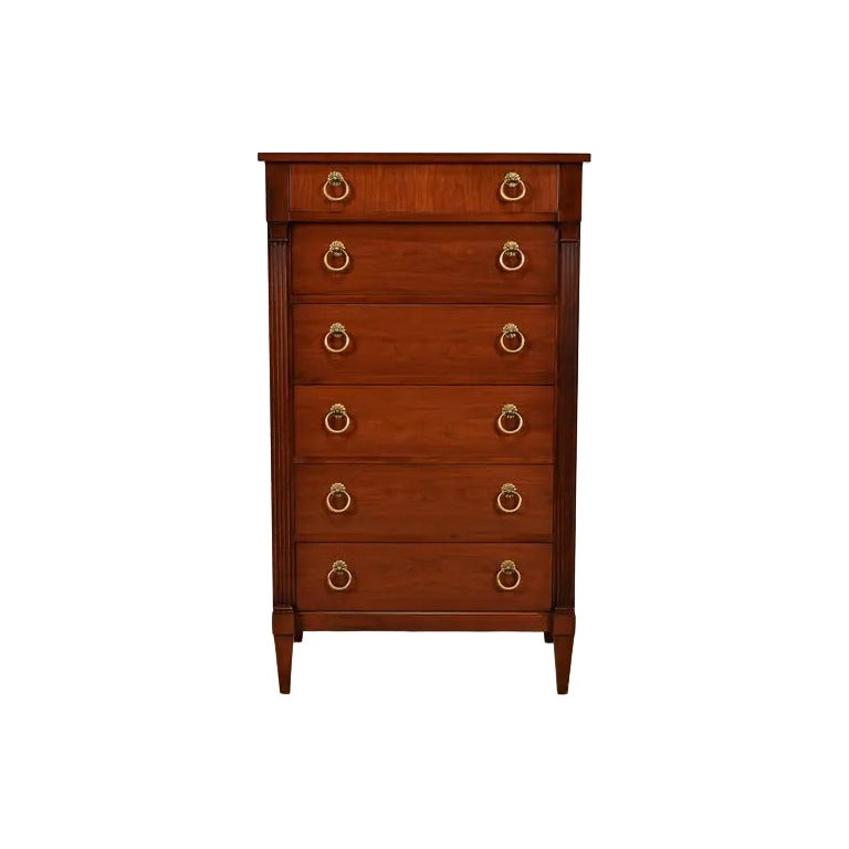 Baker Furniture French Regency Cherry Wood Highboy Dresser, Newly Refinished