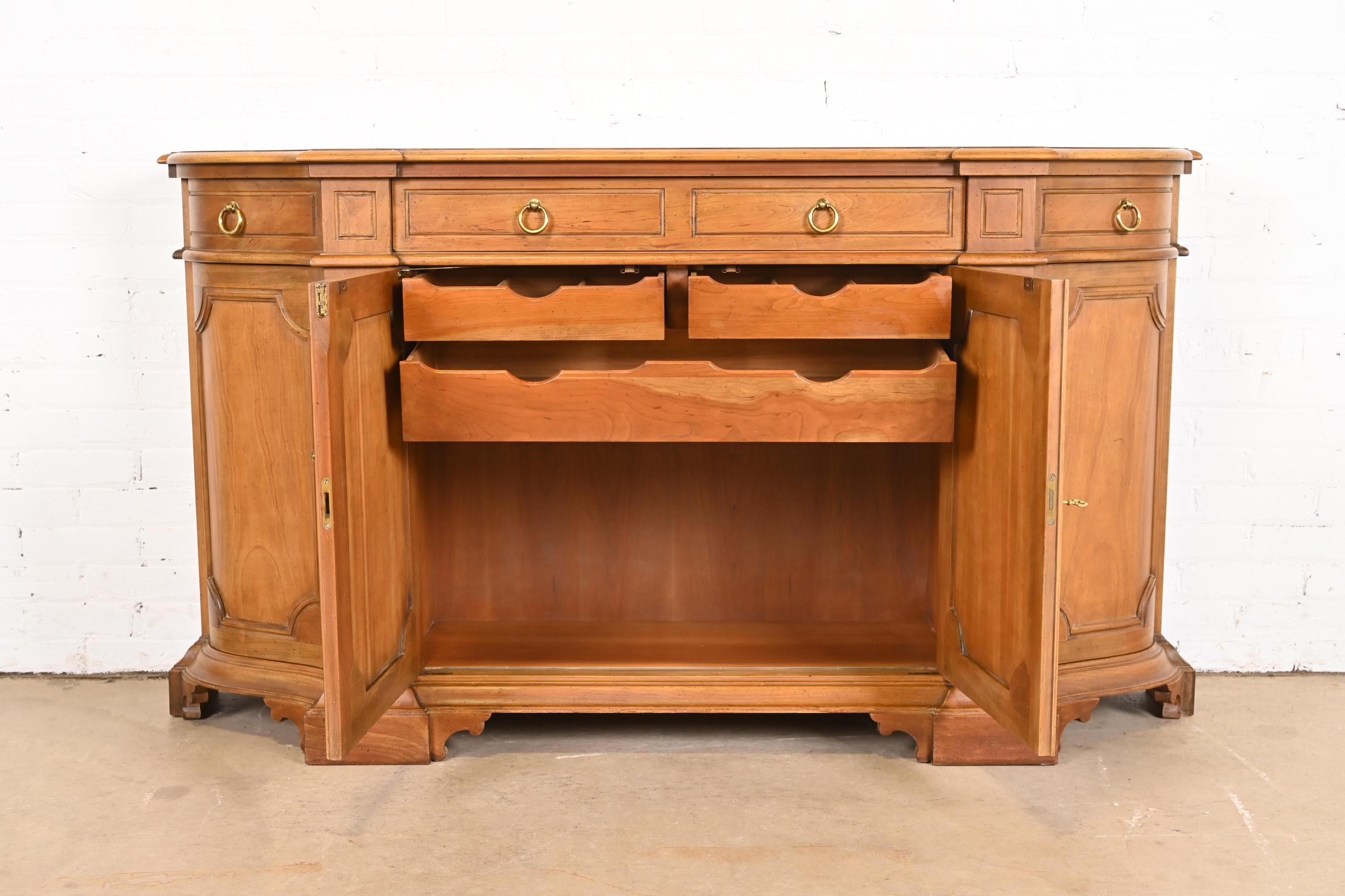 Baker Furniture French Regency Cherry Wood Sideboard or Bar Cabinet 5