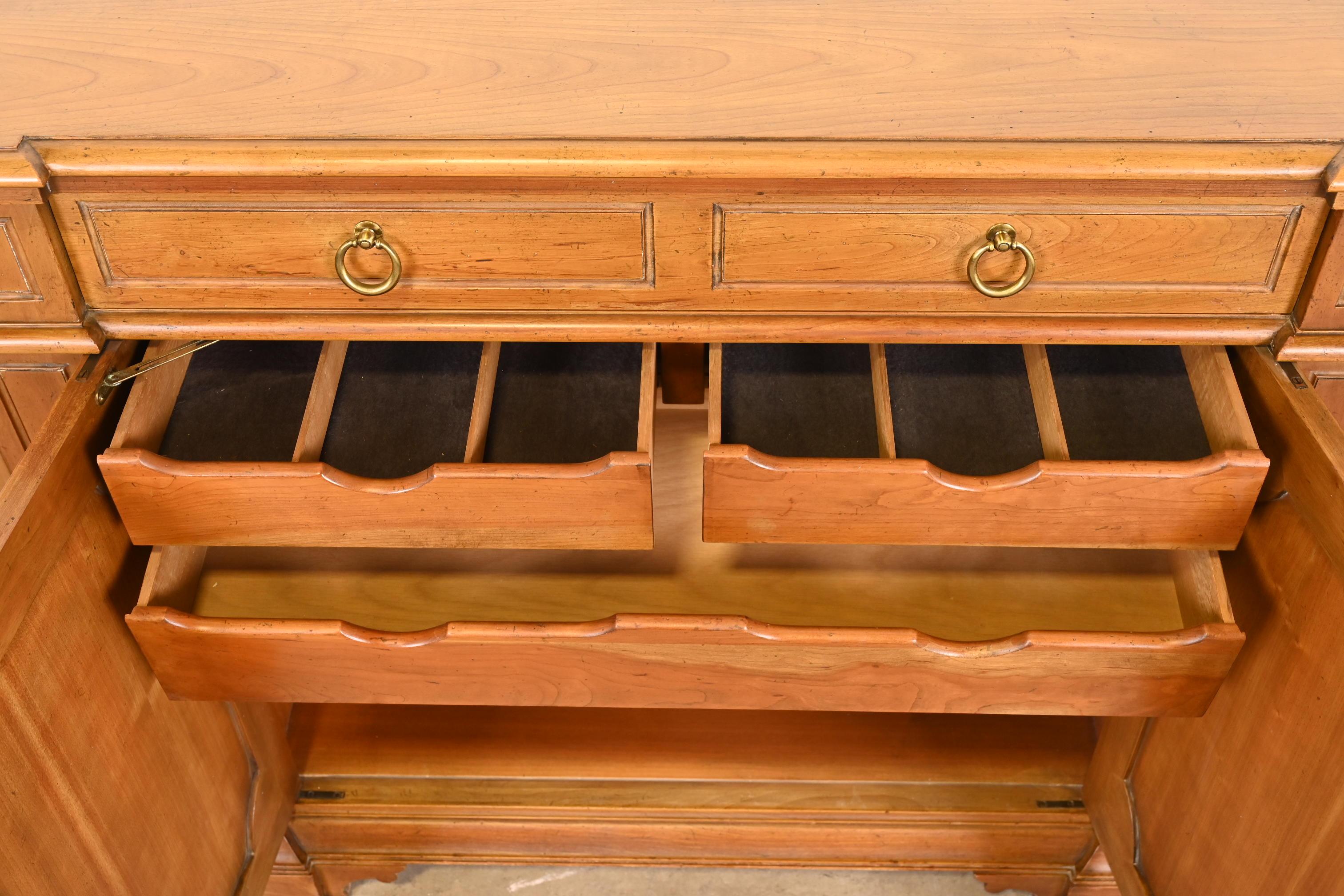 Baker Furniture French Regency Cherry Wood Sideboard or Bar Cabinet 6