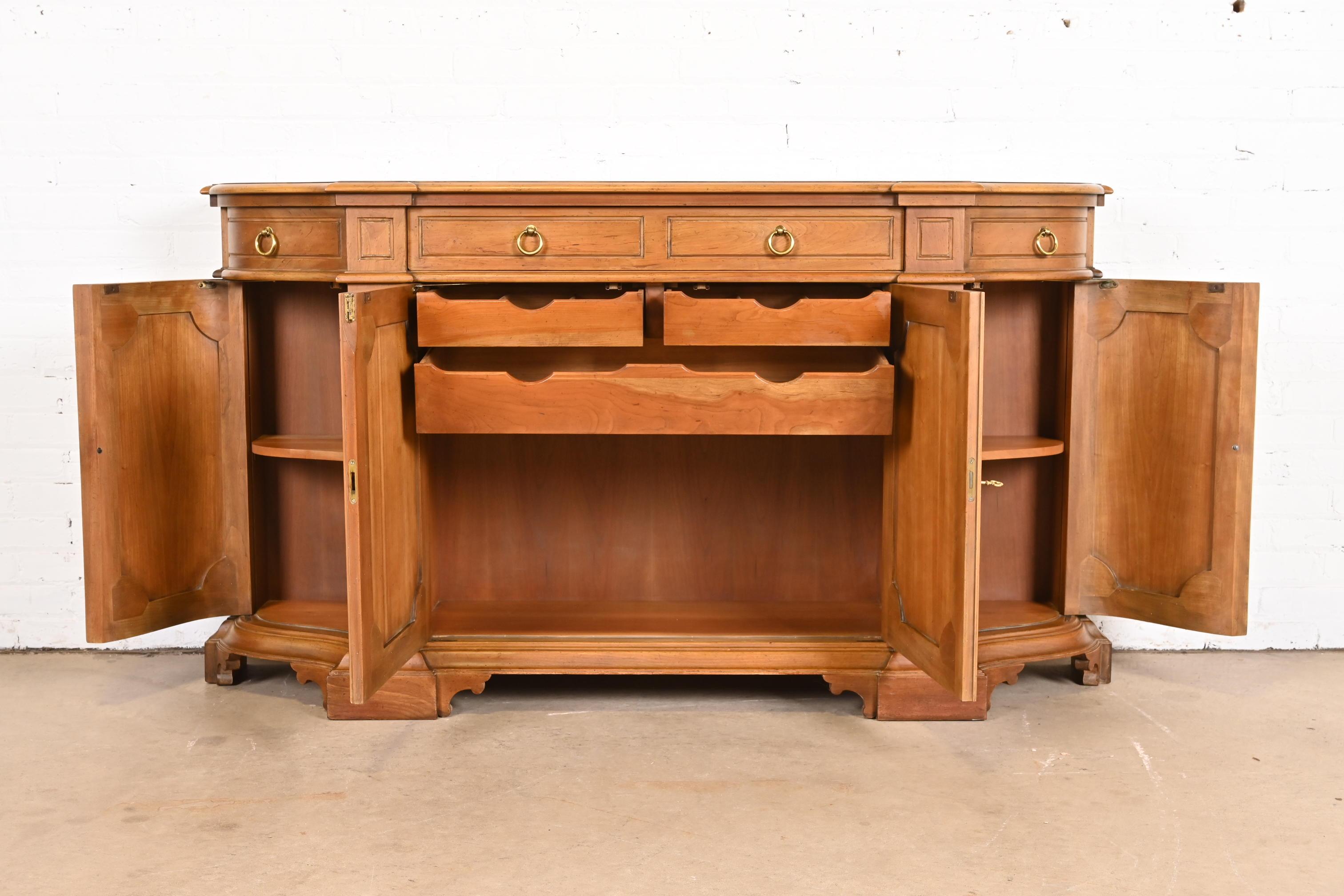 Baker Furniture French Regency Cherry Wood Sideboard or Bar Cabinet 7